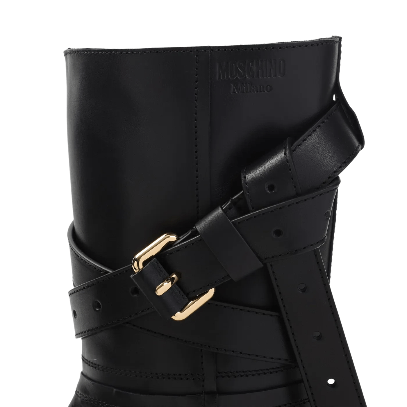 Moschino MOSCHINO Black Leather Boots New & Authentic Size US 10 / IT 40 - 4 Thumbnail