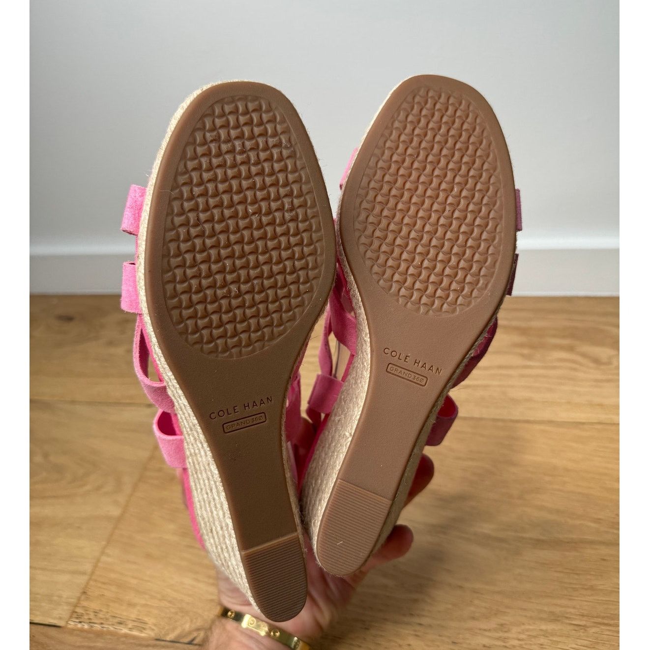 Cole Haan NEW Cole Haan Pink Wedge Suede Espadrille Strap Sandal Size US 9.5 / IT 39.5 - 7 Thumbnail