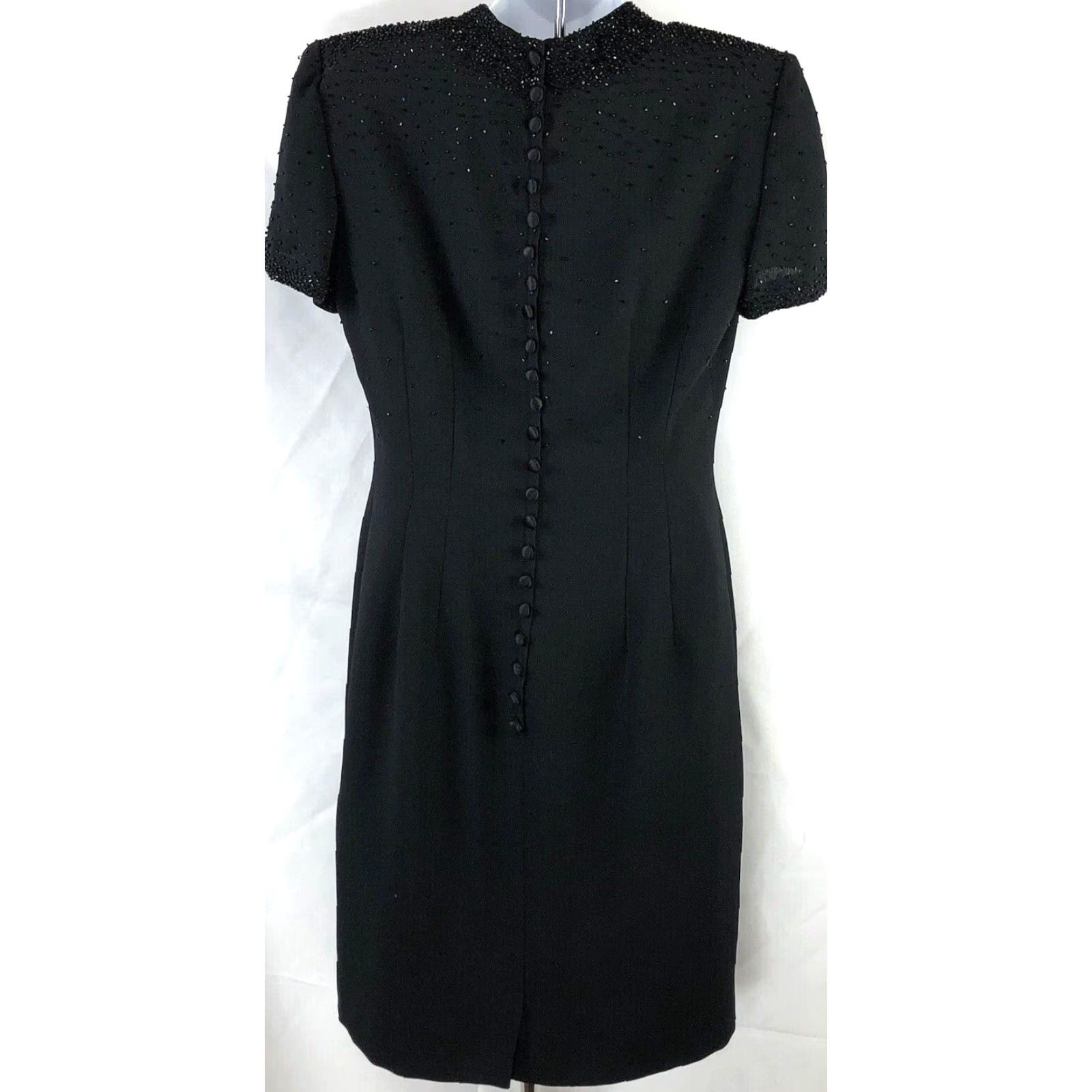 Donna Morgan Sheath Dress 6 Black Beaded Knee Length Coquette Cocktail  Classic Dress Ladies Small? - wpequipmentugltd.com