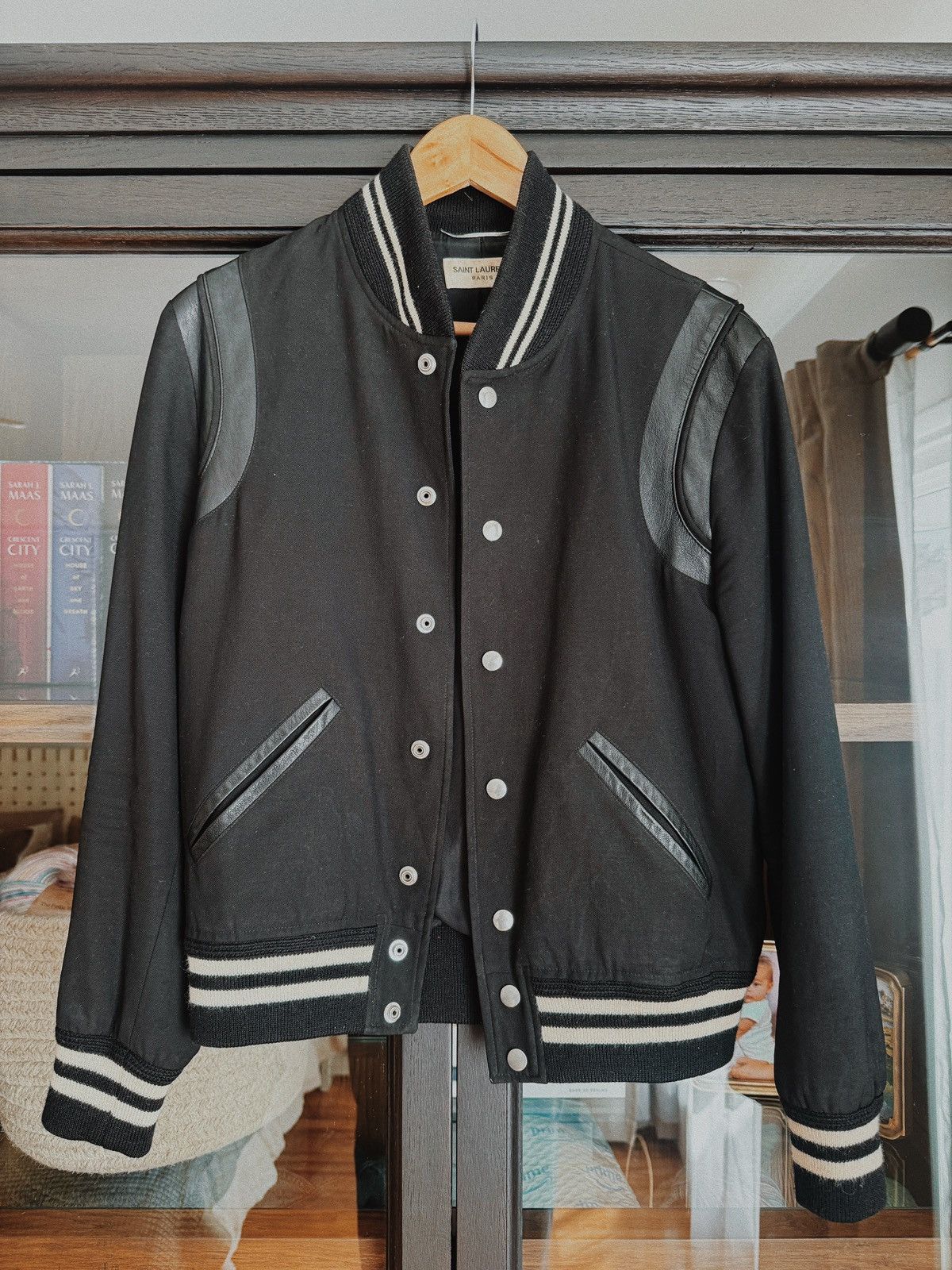 Hedi Slimane × Saint Laurent Paris × Yves Saint Laurent Black Teddy Jacket Size US S / EU 44-46 / 1 - 1 Thumbnail