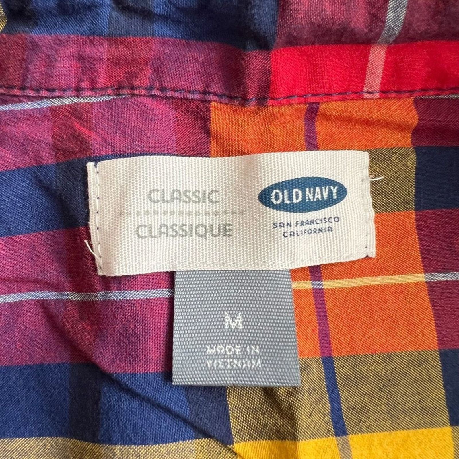 Old Navy Ol Navy Checkered Print Collared Longsleeve Top, M Size M / US 6-8 / IT 42-44 - 4 Thumbnail