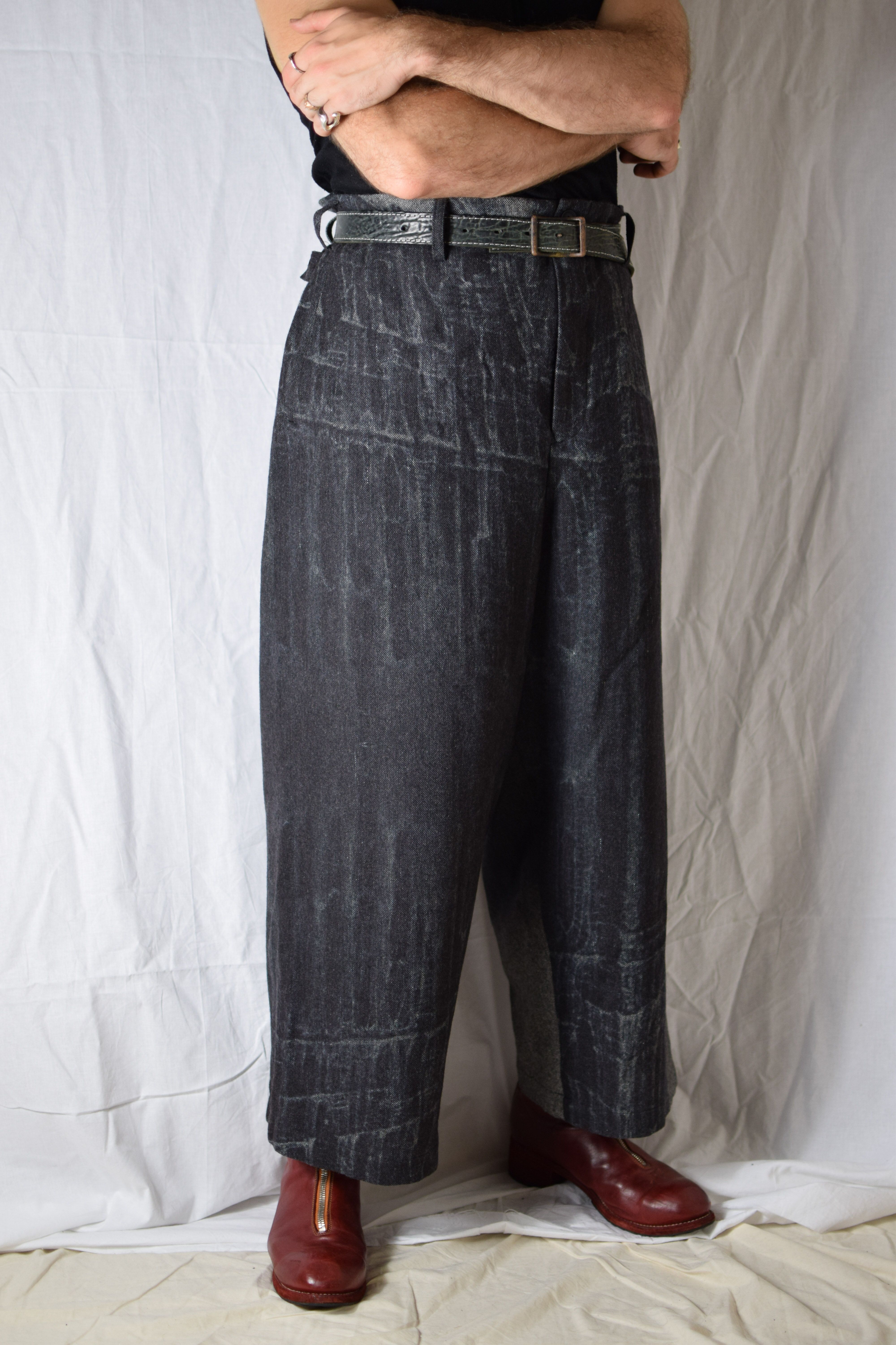 Pre-owned Yohji Yamamoto Yyph Aw22 Pattern Pants - He-p75-135-1-03 In Grey