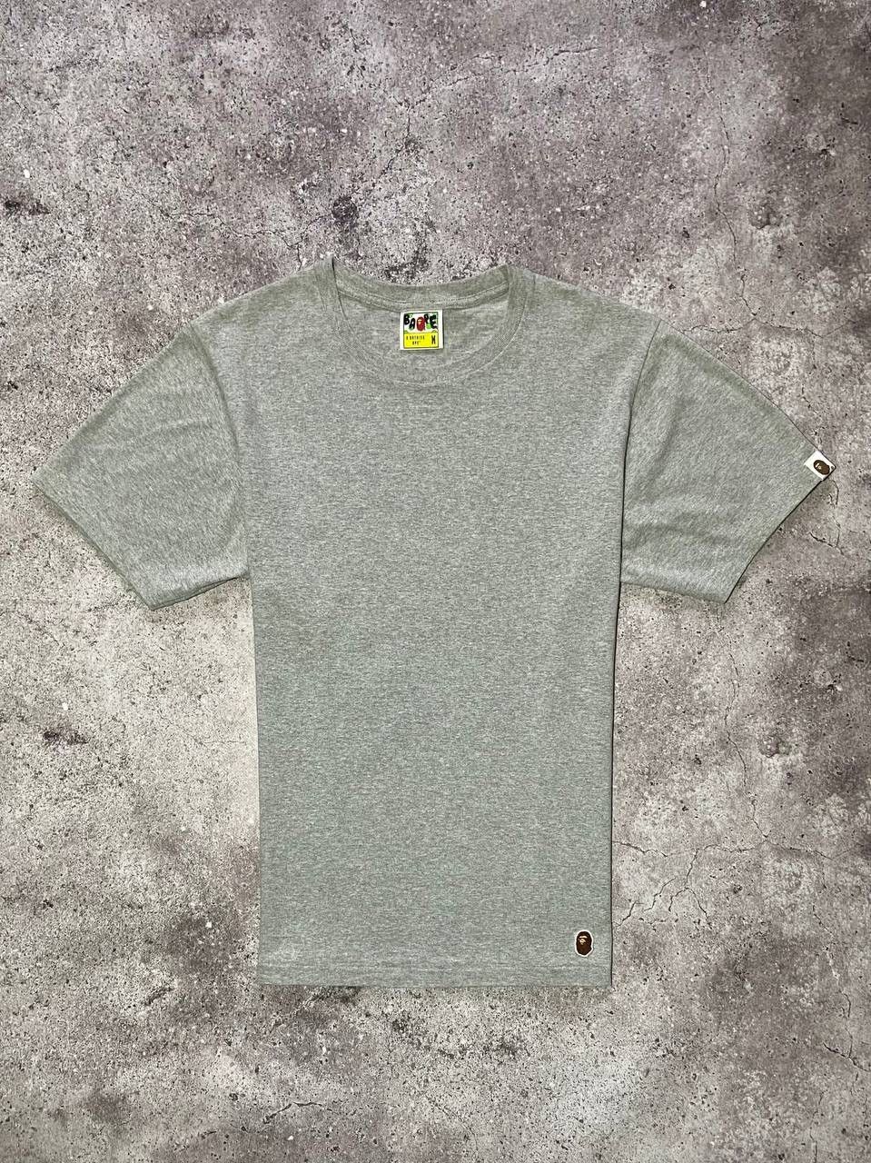 Bape Streetwear Gray Basic T-shirt Cotton