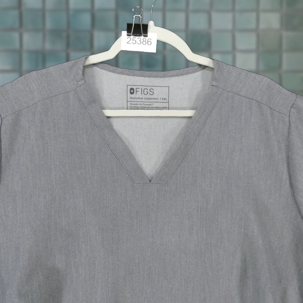 Vintage FIGS Scrub Top Womens 5XL Short Sleeve Gray w Pockets Size XXL / US 16-18 / IT 52-54 - 1 Thumbnail