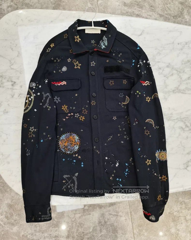 Valentino Valentino Cosmic starry sky three-dimensional embroidered Size US M / EU 48-50 / 2 - 6 Thumbnail
