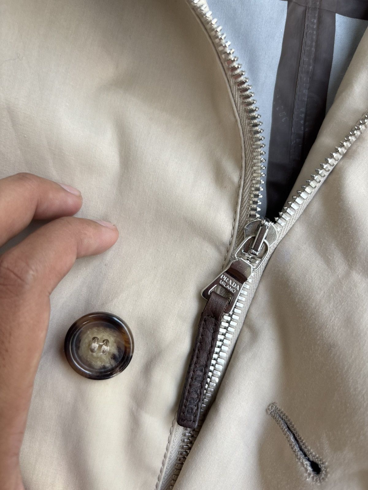 Prada sport vintage coat jacket mix leather