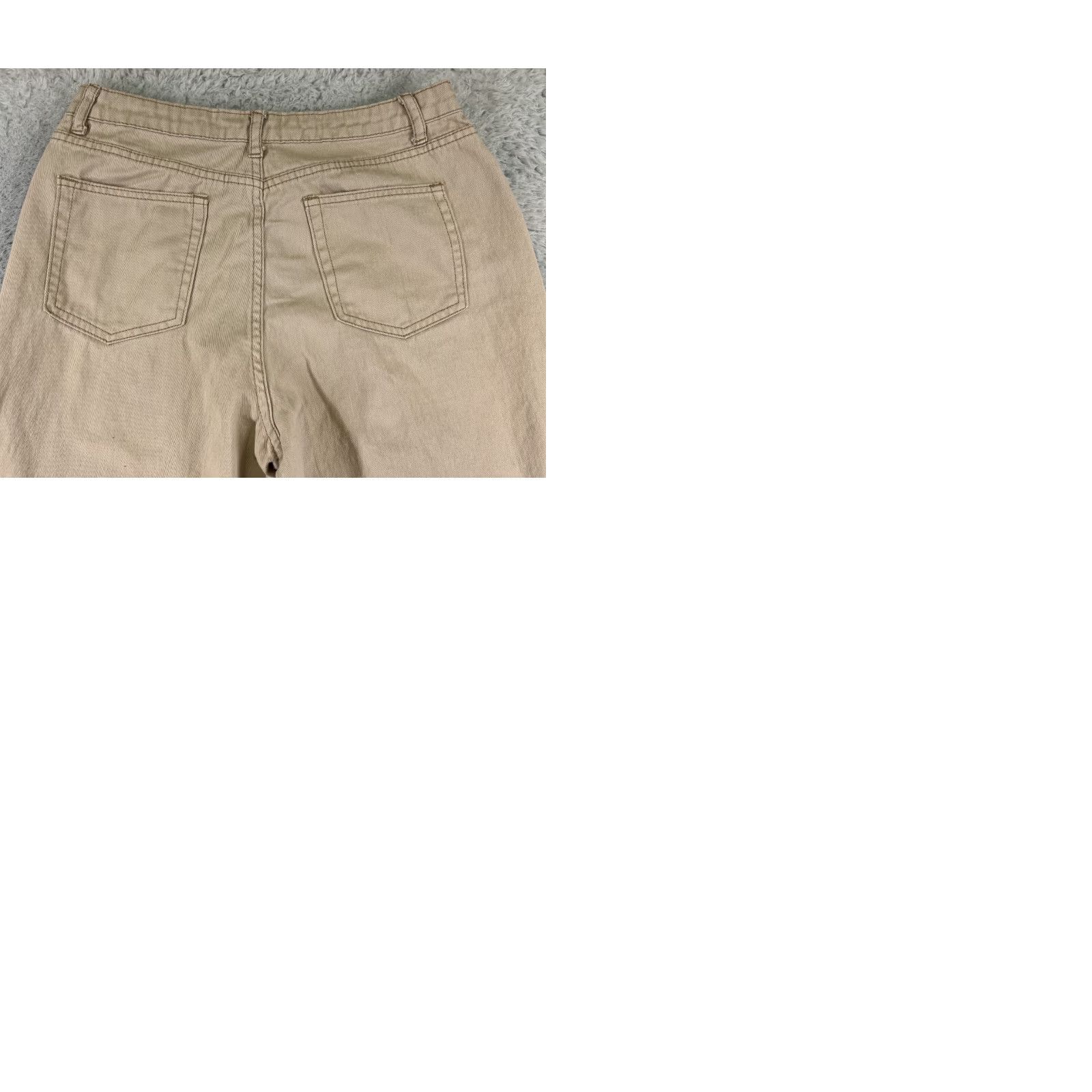 Shein SheIn Jeans Women 28 Beige Denim Wide-Leg Cotton Blend 28x30 Distressed 5-Pocket Design Button Zipper Size 28" / US 6 / IT 42 - 10 Thumbnail