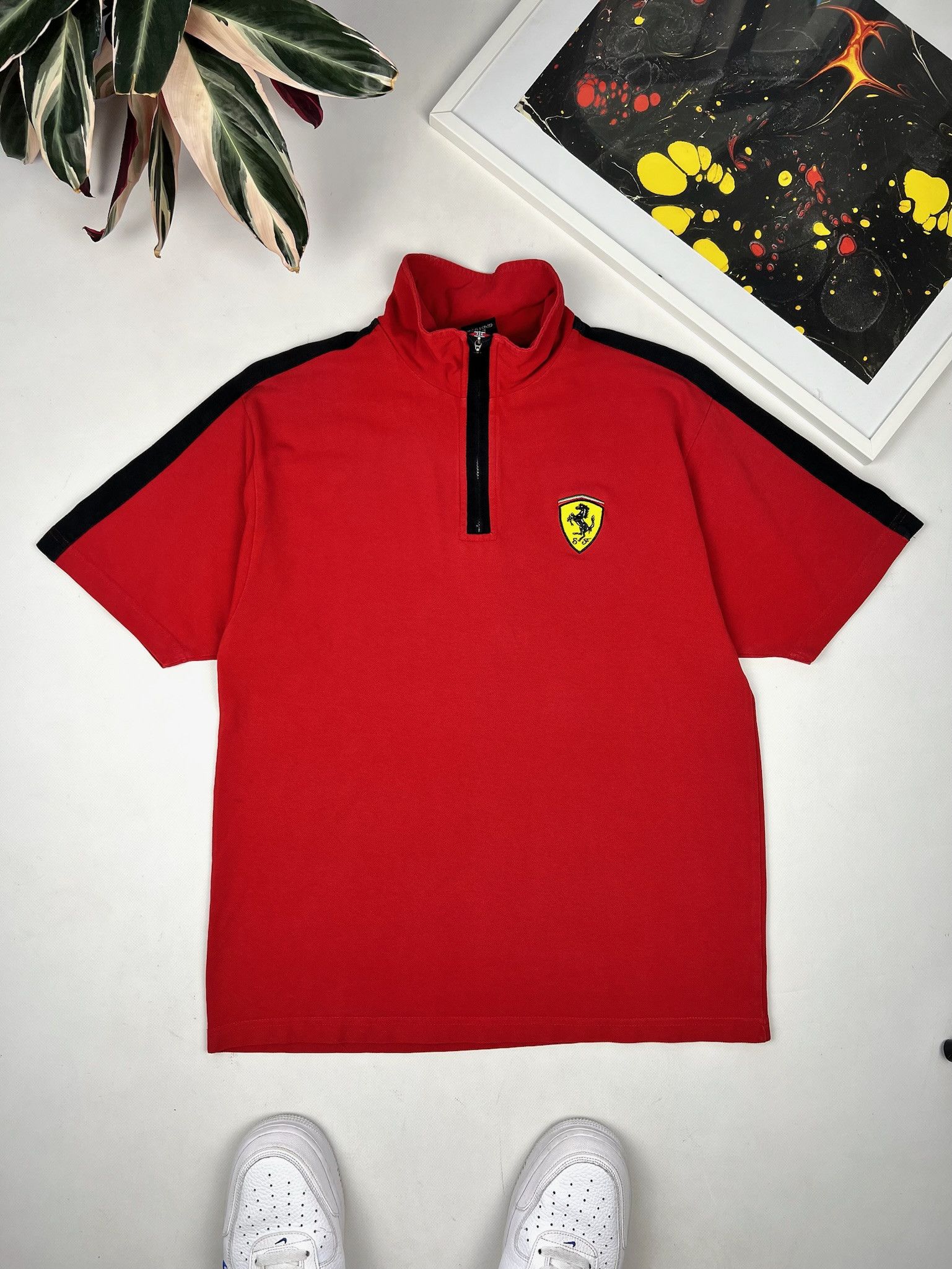 T-Shirt Ferrari Noir pour Homme Collection Officielle Ferrari