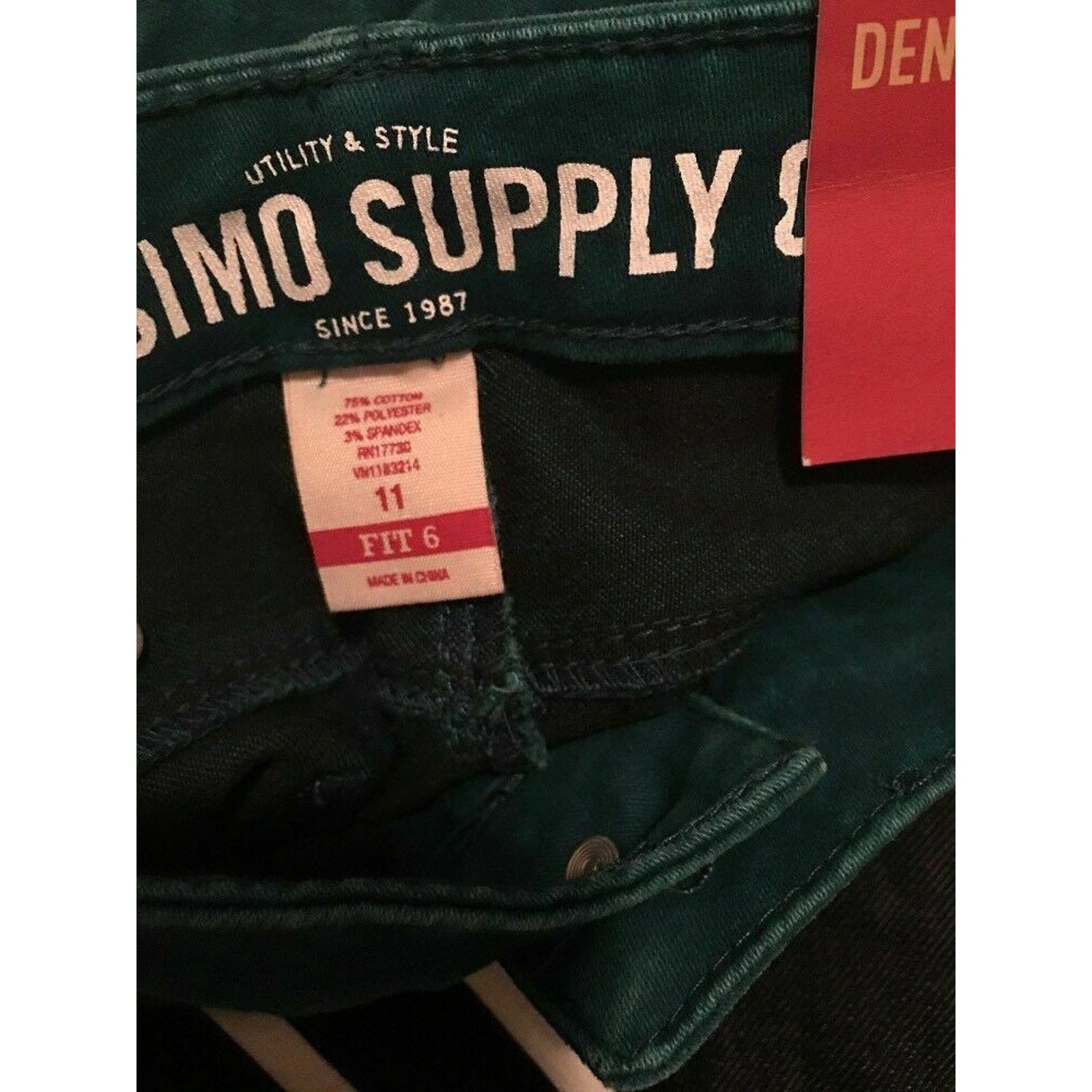 Mossimo MOSSIMO SUPPLY CO. Denim green Jeggings Size 11 Size 33" - 3 Thumbnail