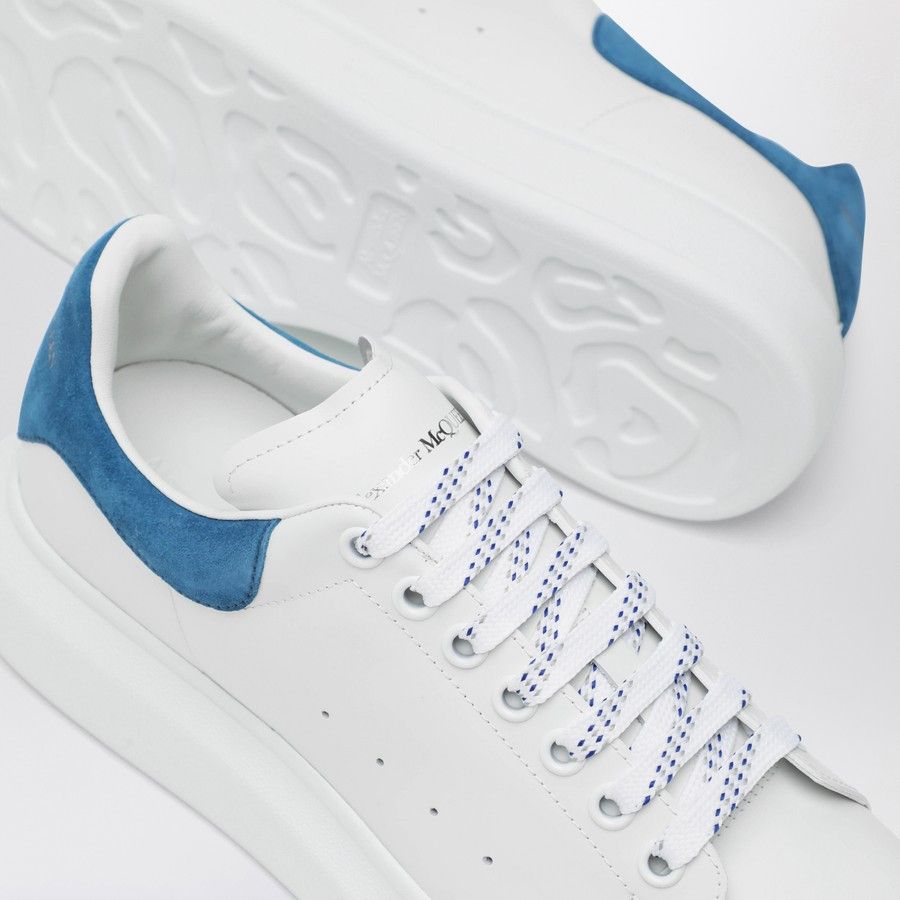 Alexander McQueen o1d2blof0126 Oversize Low-Top Sneakers in White/Blue Size US 10.5 / EU 43-44 - 5 Thumbnail
