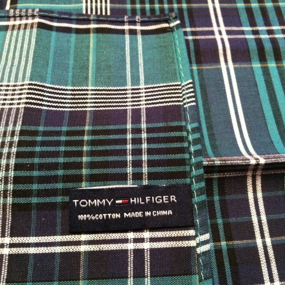 Tommy Hilfiger TOMMY HILFIGER MENS NEW COTTON POCKET SQUARE 13.5" X 13.5" Size ONE SIZE - 3 Thumbnail