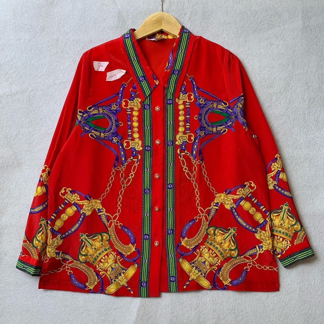 Designer × Vintage Vintage Silk Pattern Size US L / EU 52-54 / 3 - 2 Thumbnail