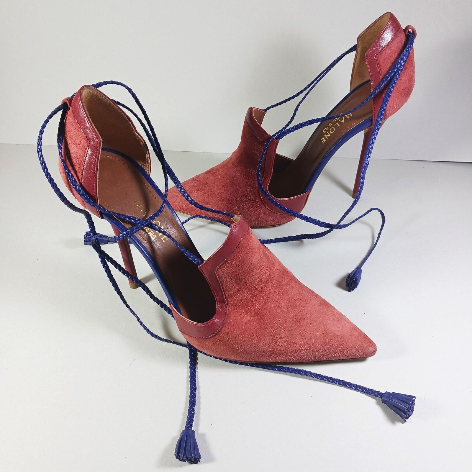 Malone Souliers Malone Souliers Haji Lace-Up Leather Trimmed Suede Pumps Size US 9 / IT 39 - 1 Thumbnail