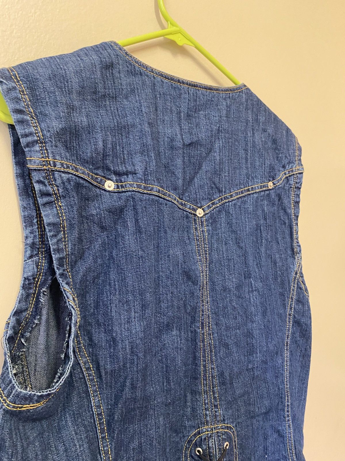 Vintage International Male Denim Vest Size US XL / EU 56 / 4 - 4 Thumbnail