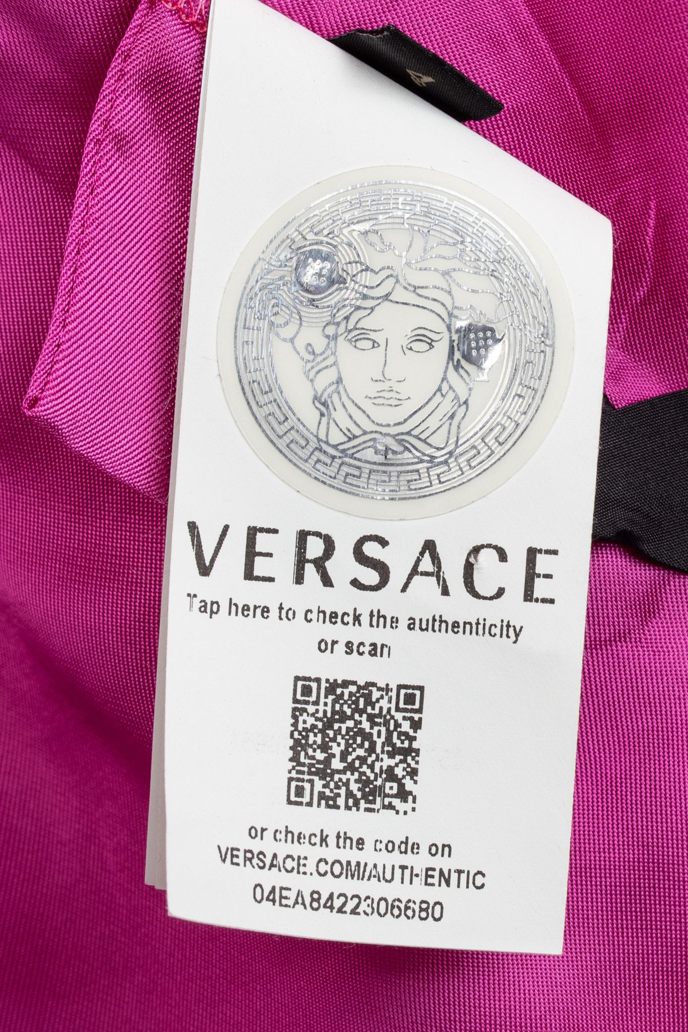 Versace Versace SS20 Fuchsia Satin Safety Pin Detail Blazer Size XS / US 0-2 / IT 36-38 - 10 Thumbnail