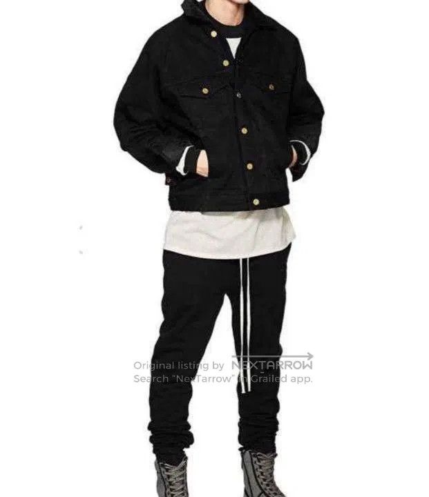 Fear of God Fear of God Black heavy lambswool denim jacket Size US M / EU 48-50 / 2 - 9 Thumbnail