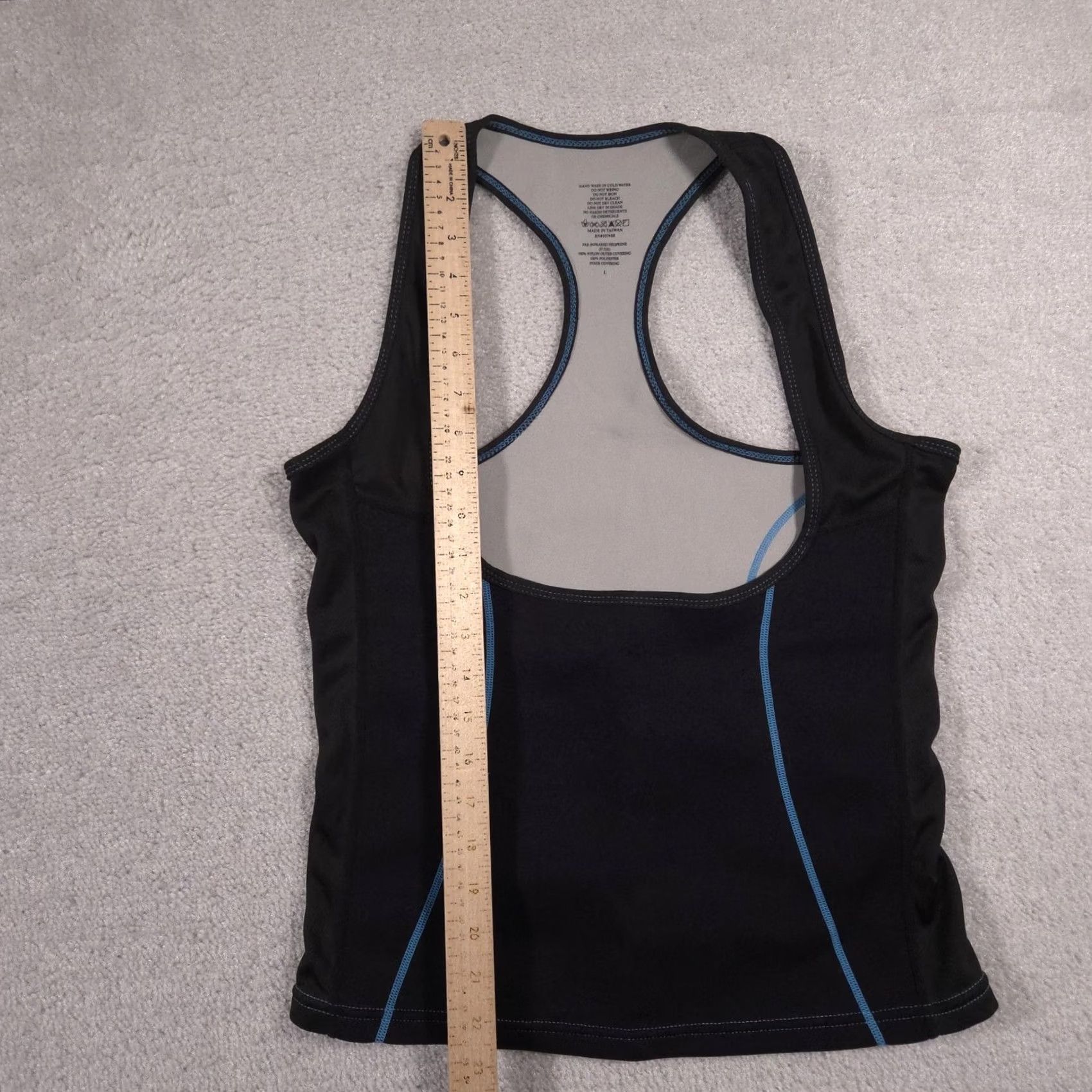 Vintage Delfin Shirt Womens Large Tank Top Racerback Neoprene Black Blue Sleeveless Gym & Training Slimming Sauna Fashion Shirt Ladies L Size L / US 10 / IT 46 - 5 Thumbnail