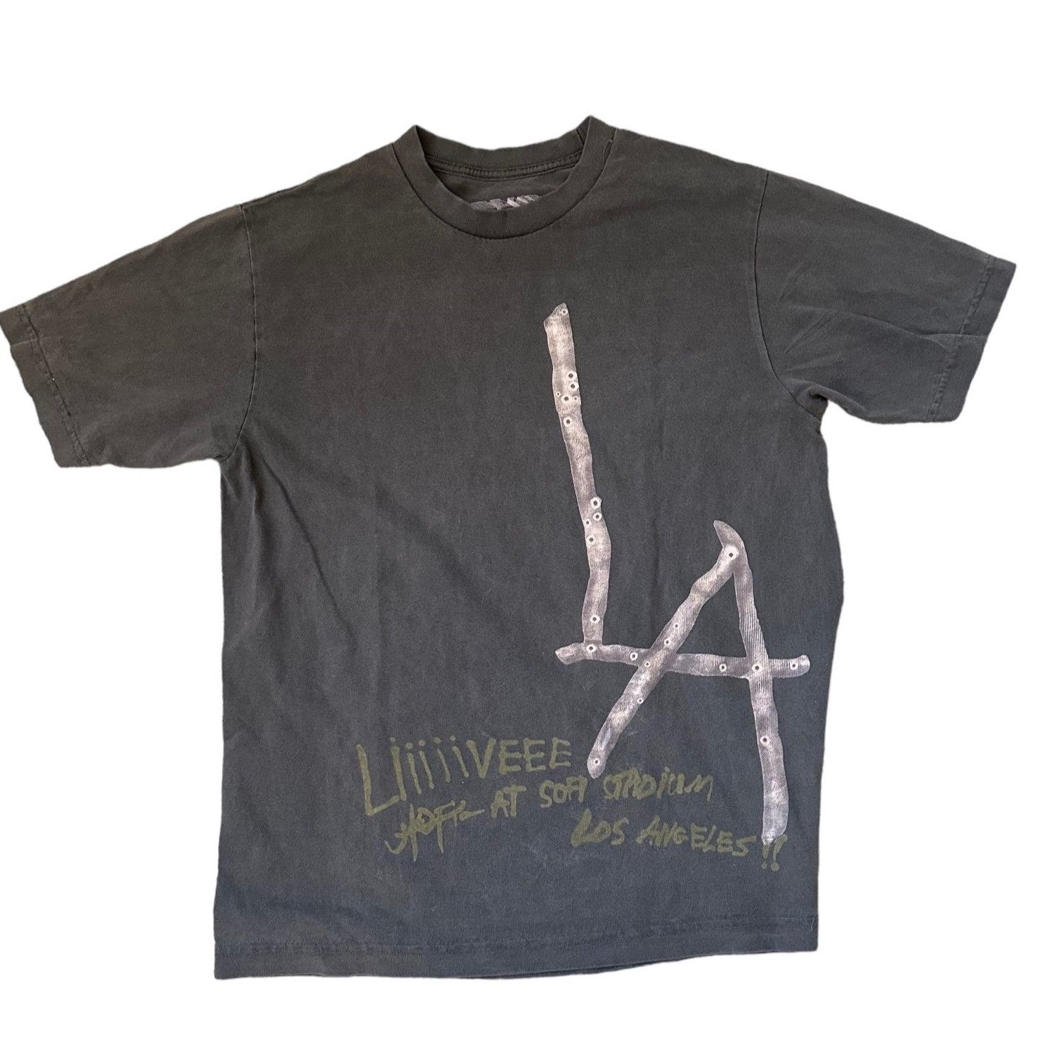 image of Tour Tee x Travis Scott Utopia Is In Los Angeles Tee Exclusive in Grey, Men's (Size Medium)