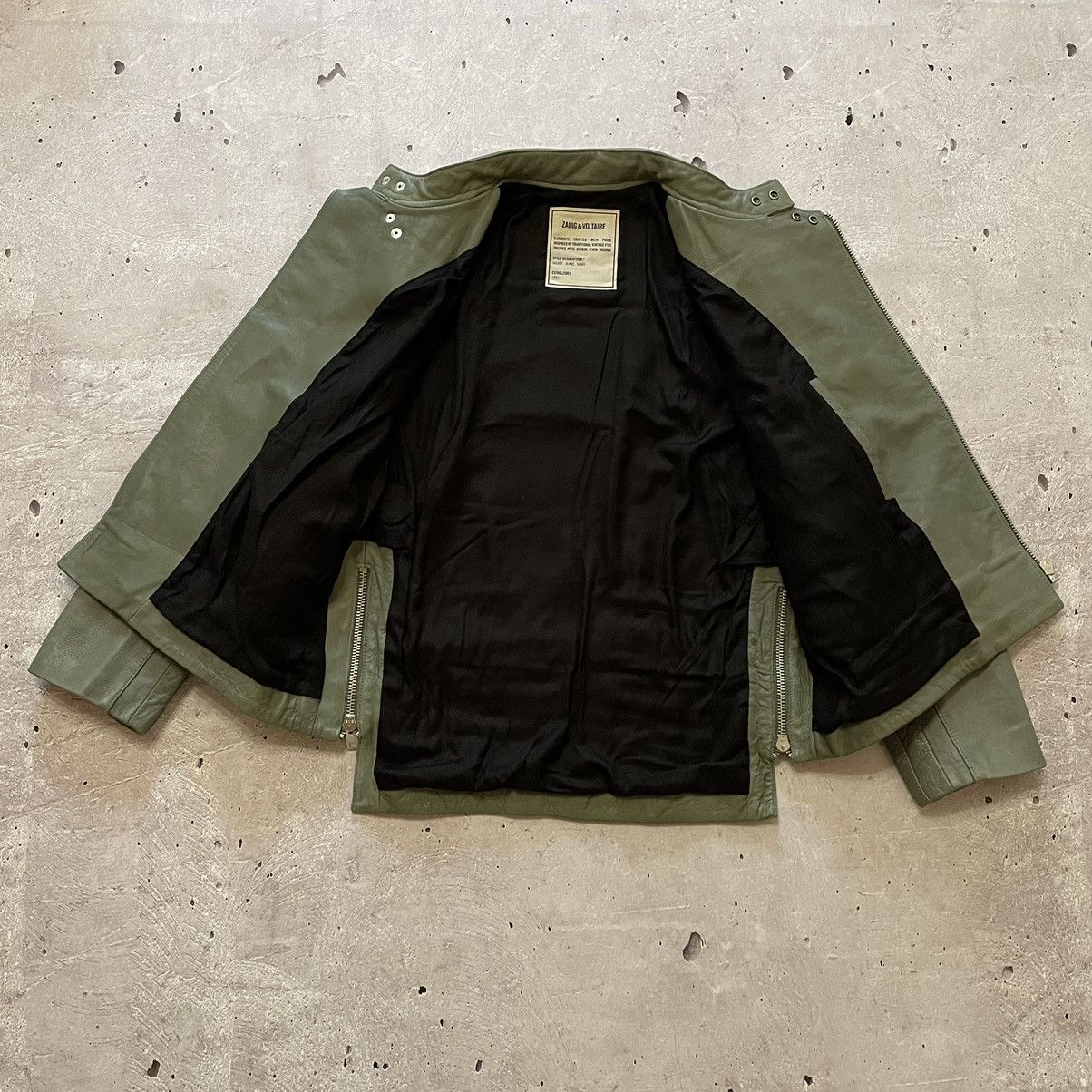 Zadig & Voltaire Zadig Voltaire Women Leatcher Biker Jacket Green Size L Size L / US 10 / IT 46 - 15 Thumbnail