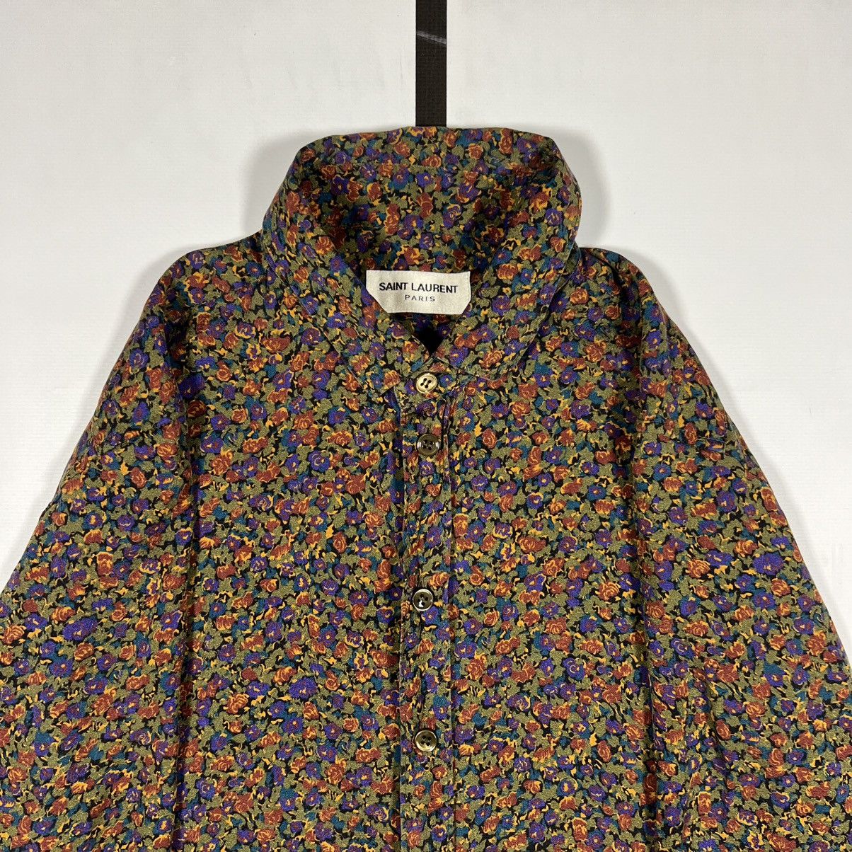 Saint Laurent Paris |[ SS19 Saint Laurent Floral Button Up Silk Shirt ]| Size US XS / EU 42 / 0 - 5 Thumbnail