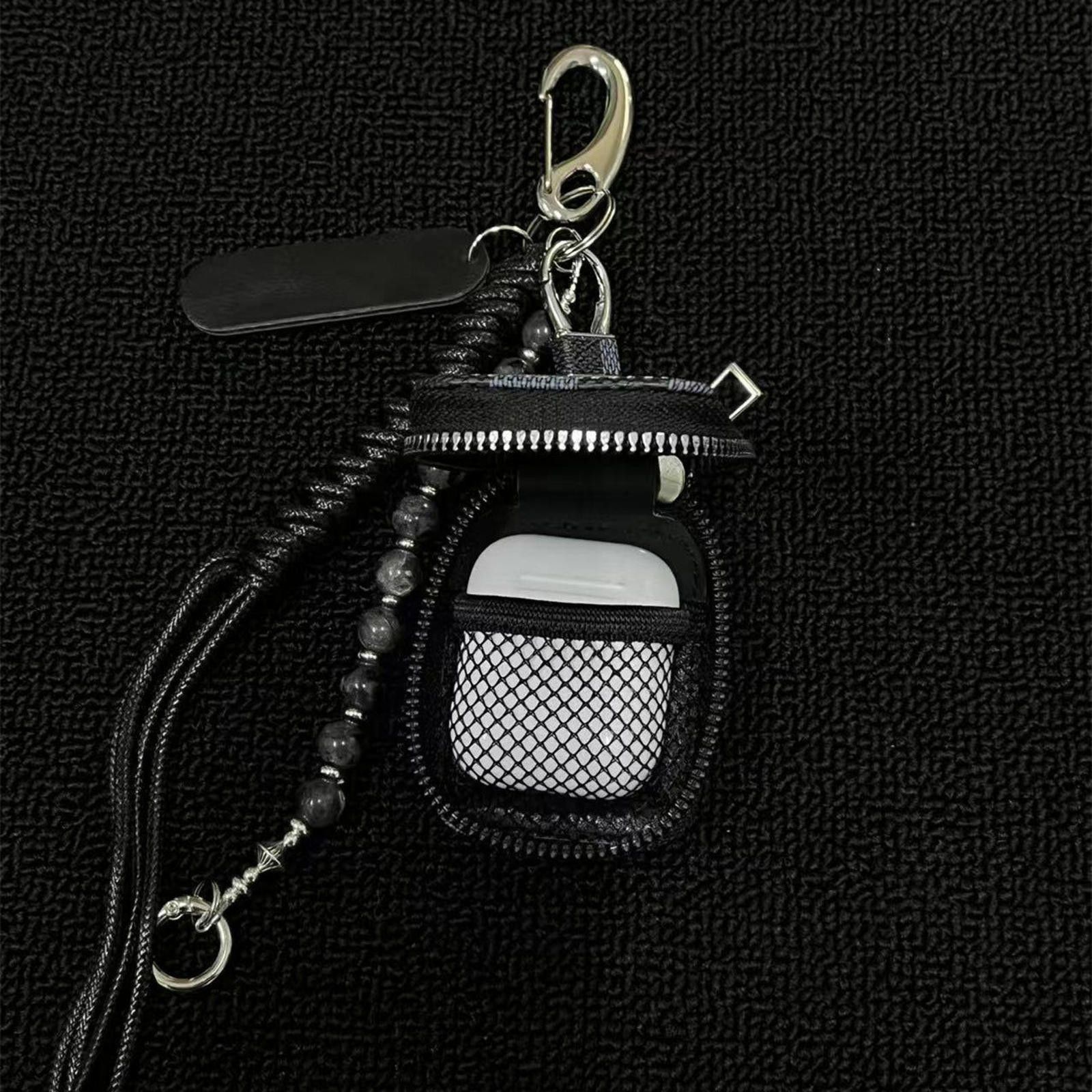 Jewelry Black Checkered Keychain with Tassel and Beads Size ONE SIZE - 4 Thumbnail