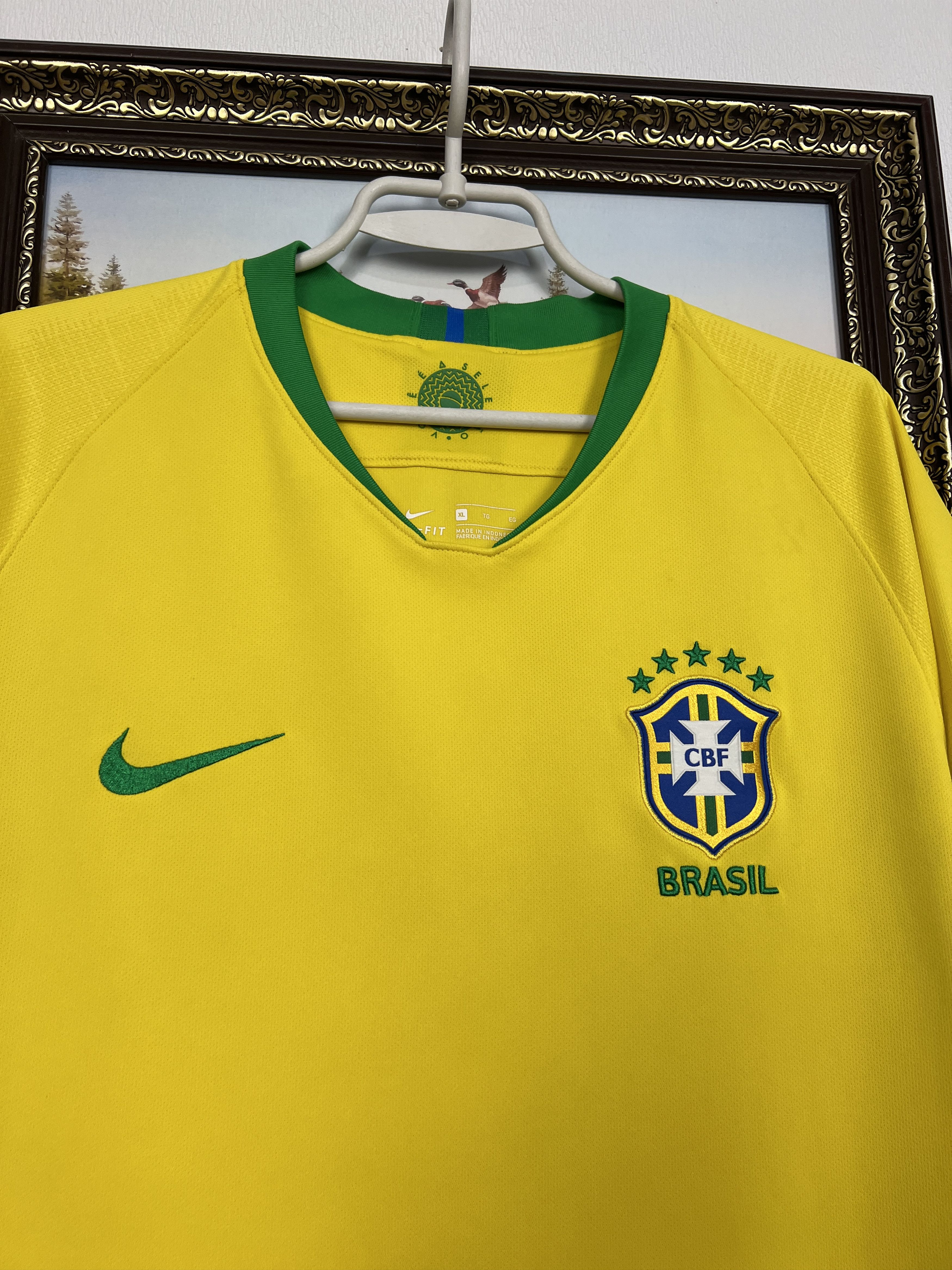 Nike Brazil Home football shirt Soccer Jersey National Trikot Size US XL / EU 56 / 4 - 3 Thumbnail