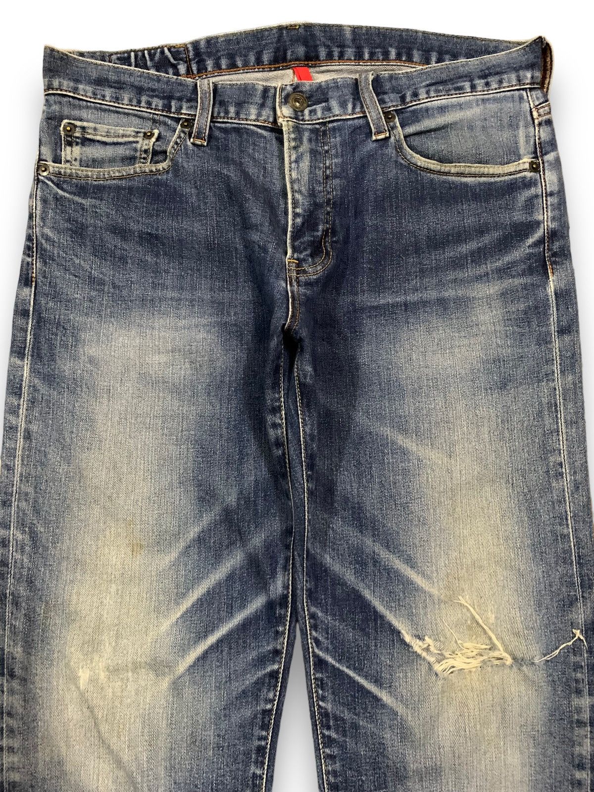 Undercover × Uniqlo Vintage Uniqlo S001 Straight Leg Distressed Grunge Jeans Size US 33 - 3 Thumbnail