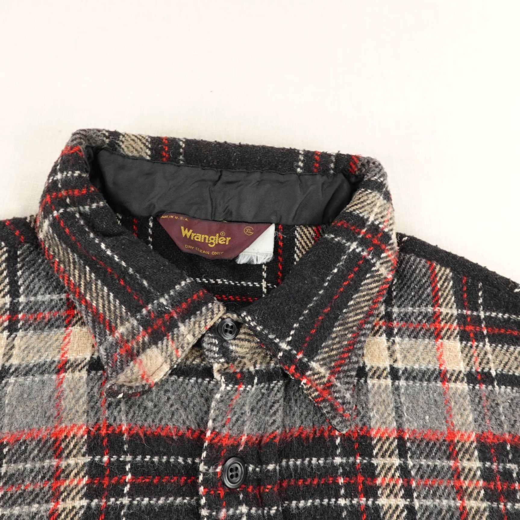 Wrangler Vintage Wrangler Shirt Mens XL Black Beige Plaid Flannel Shacket Western Heavy Size US XL / EU 56 / 4 - 2 Thumbnail