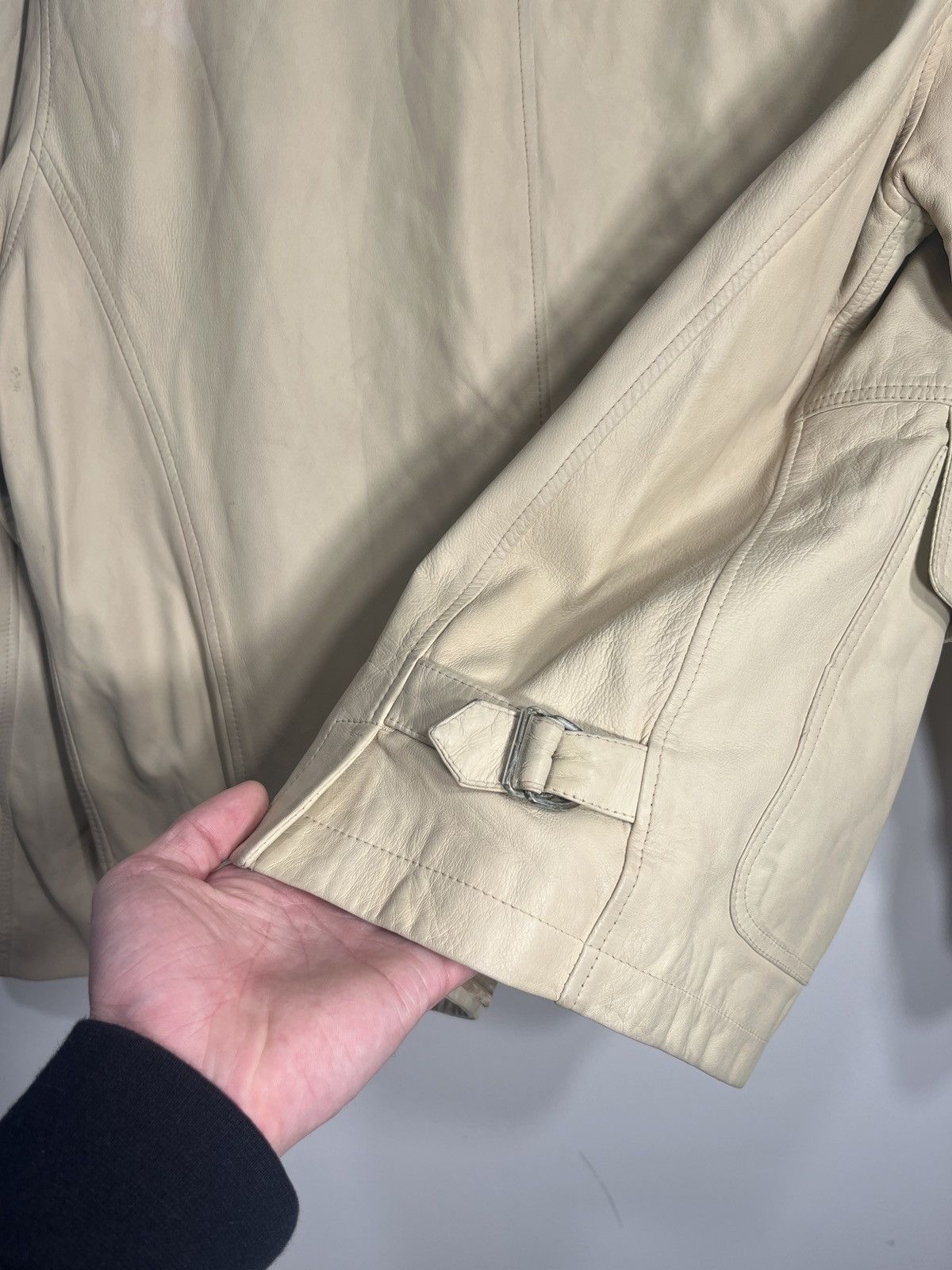 Vintage × Yves Saint Laurent Yves Saint Laurent vintage tan leather jacket Size US L / EU 52-54 / 3 - 8 Thumbnail
