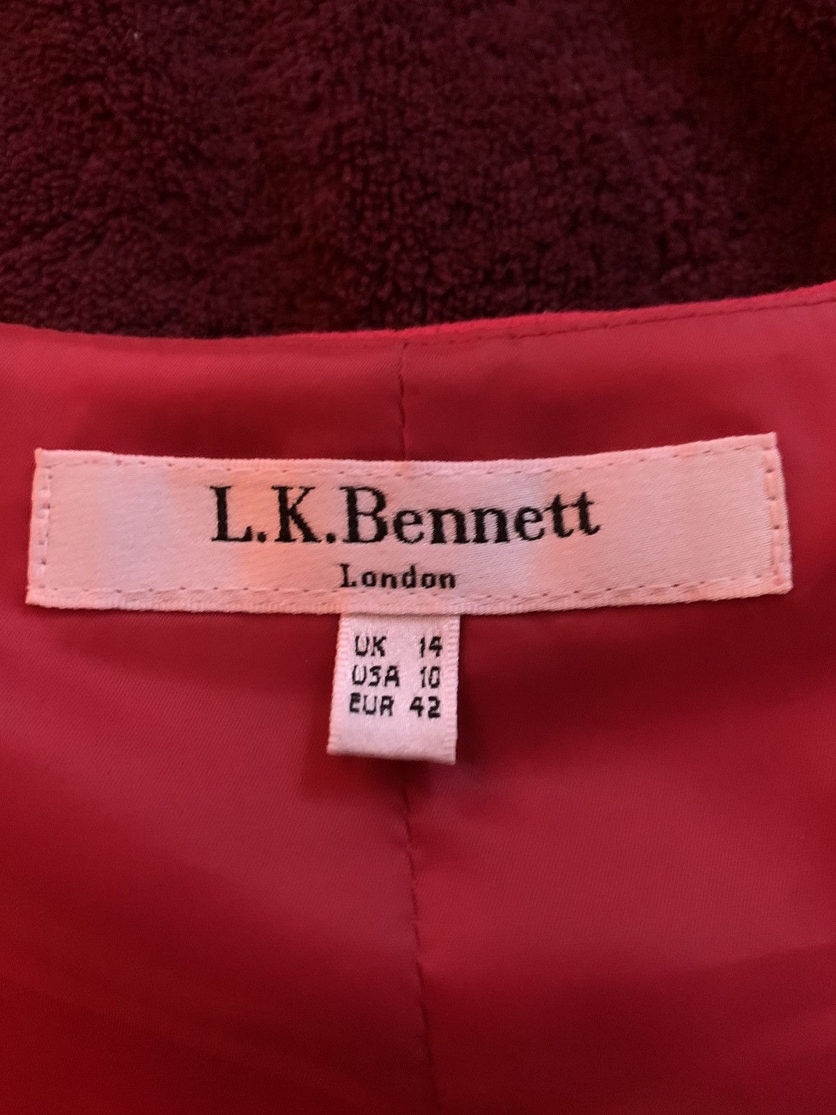 LK Bennett LK Bennett Red Mid-Length Dress Size L / US 10 / IT 46 - 6 Thumbnail