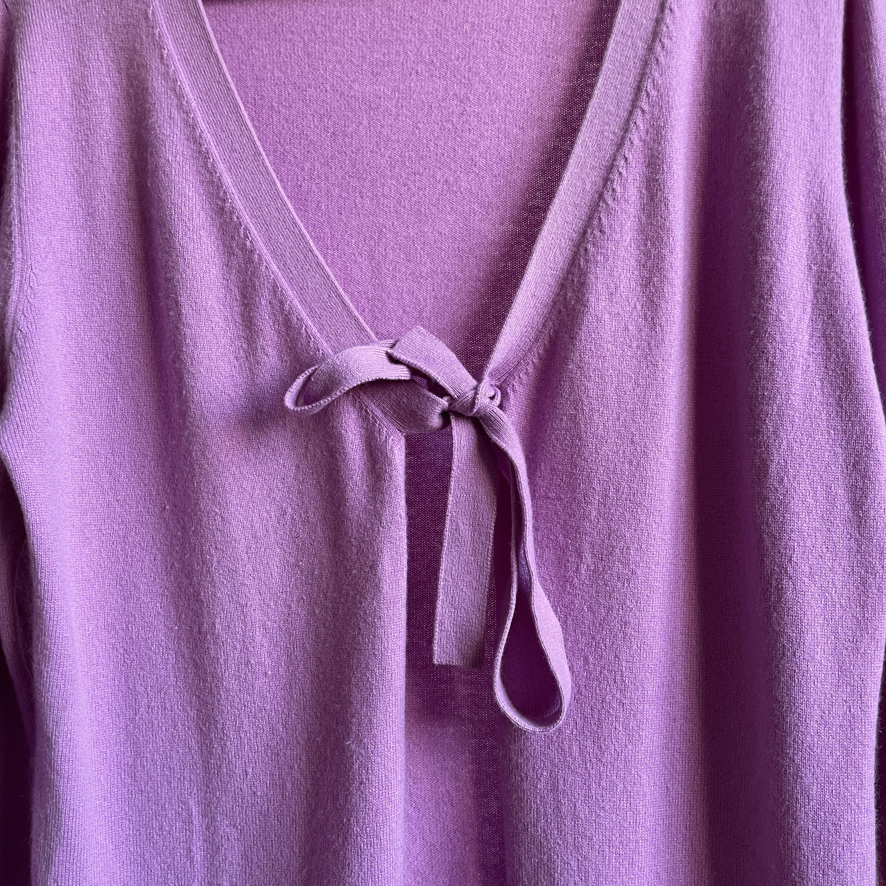 Allude Allude Womens Tie Front Cashmere Cardigan Size L Size L / US 10 / IT 46 - 5 Thumbnail