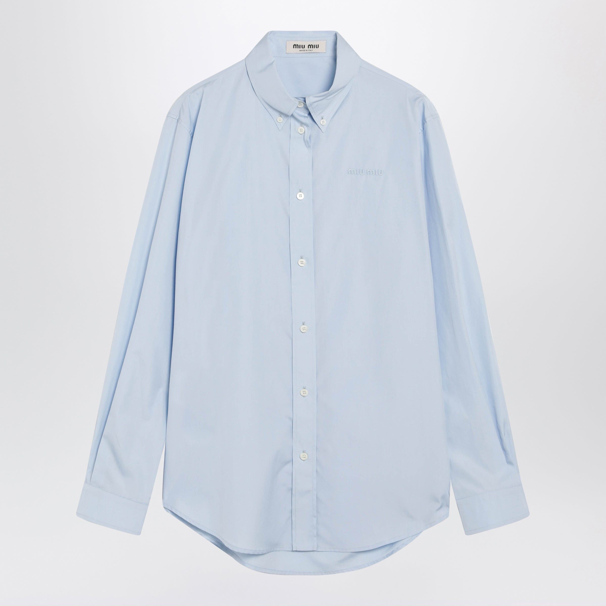 Miu Miu Miu Miu Light Blue Poplin Shirt Size M / US 6-8 / IT 42-44 - 1 Thumbnail