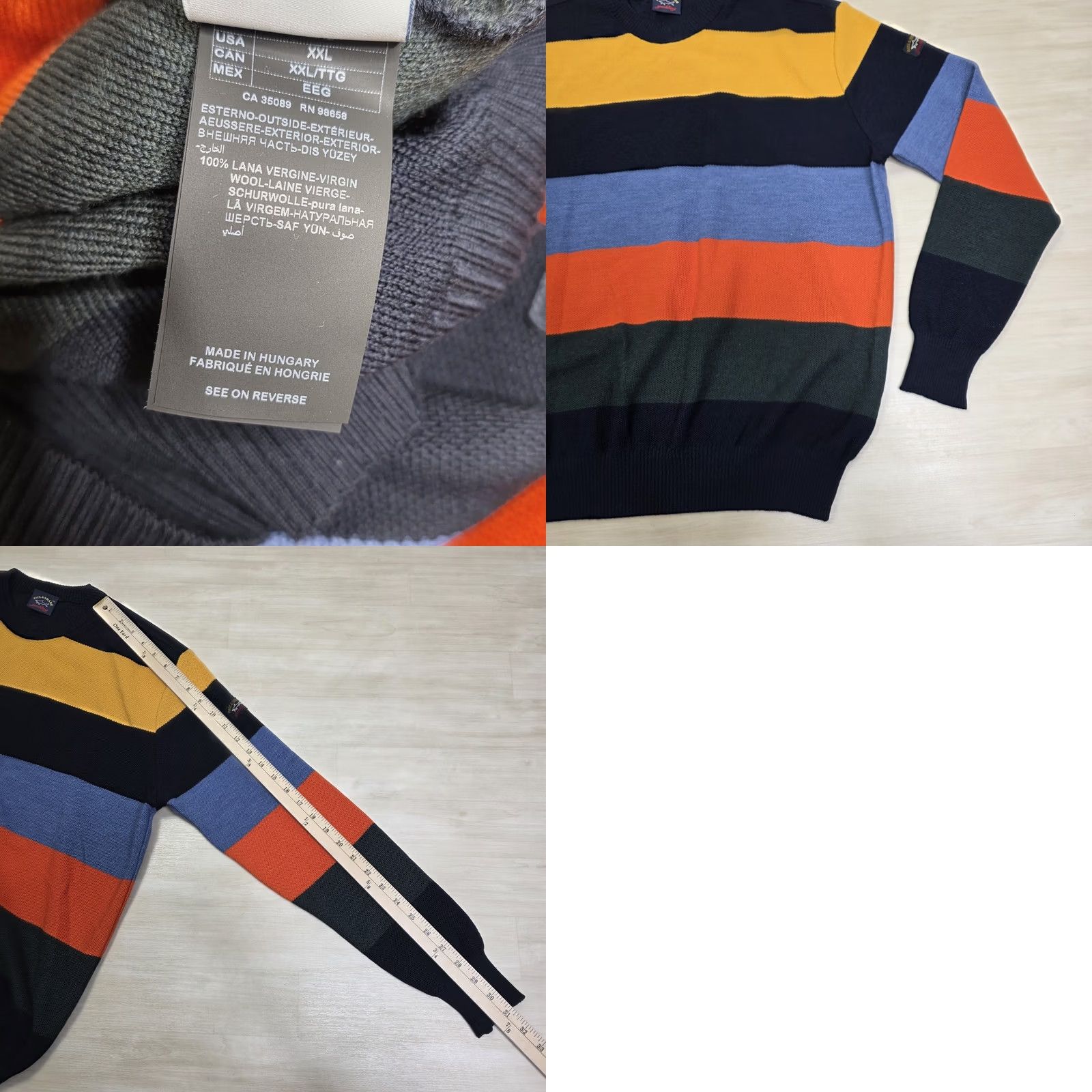 Paul & Shark Paul & Shark Yachting Crewneck Sweater Multi Color Striped Virgin Wool Size XXL Size US XXL / EU 58 / 5 - 8 Thumbnail