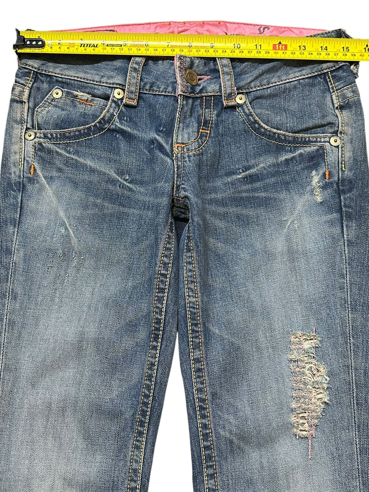 Edwin Vintage Japan Edwin Faded Wash Distress Wide Leg Flare Jeans Size 29" - 11 Thumbnail
