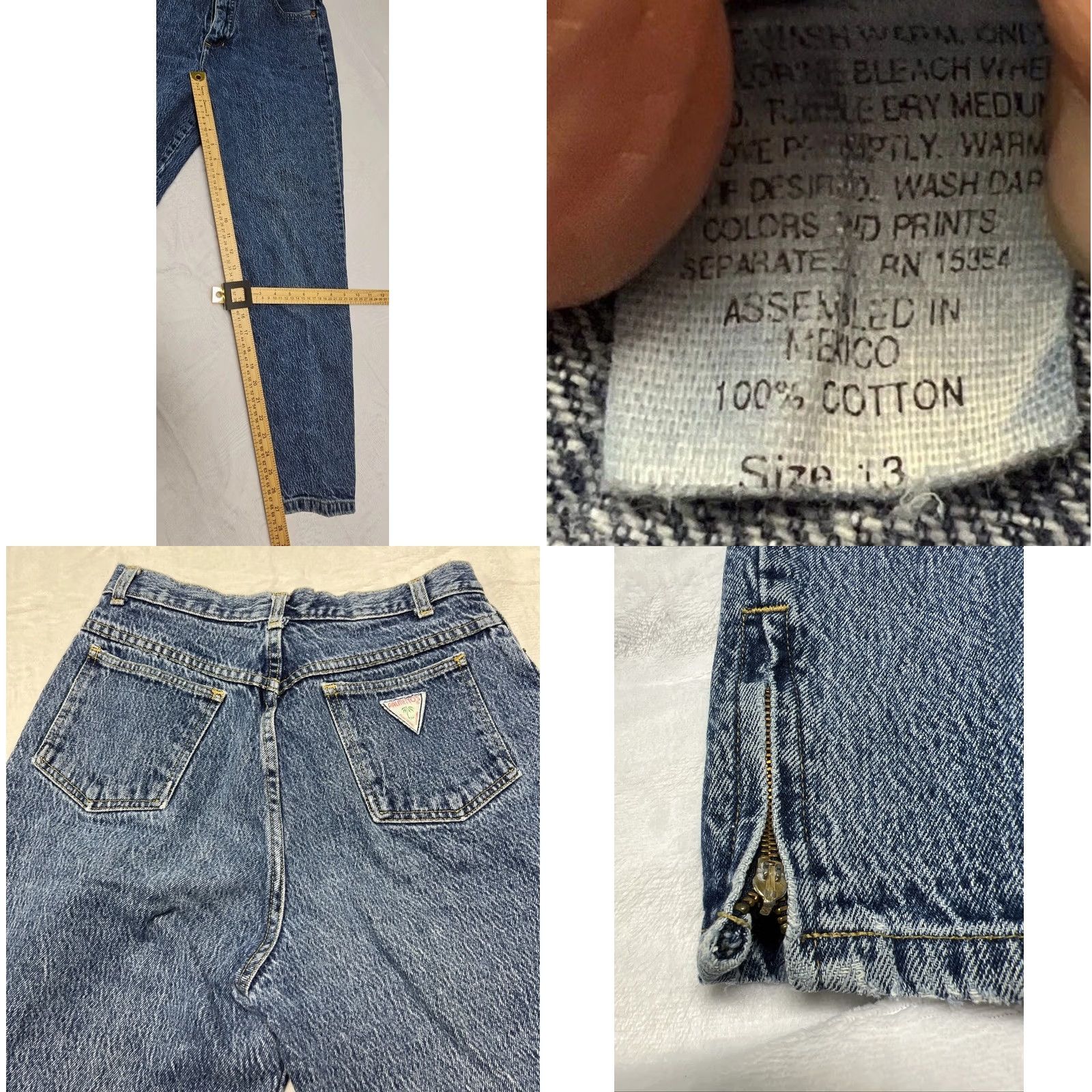Vintage VINTAGE Palmetto High Waist Mom Jeans Blue Denim Acid Wash Tapered Leg Women’s Size 13 Size 34" / US 12 / IT 48 - 8 Thumbnail