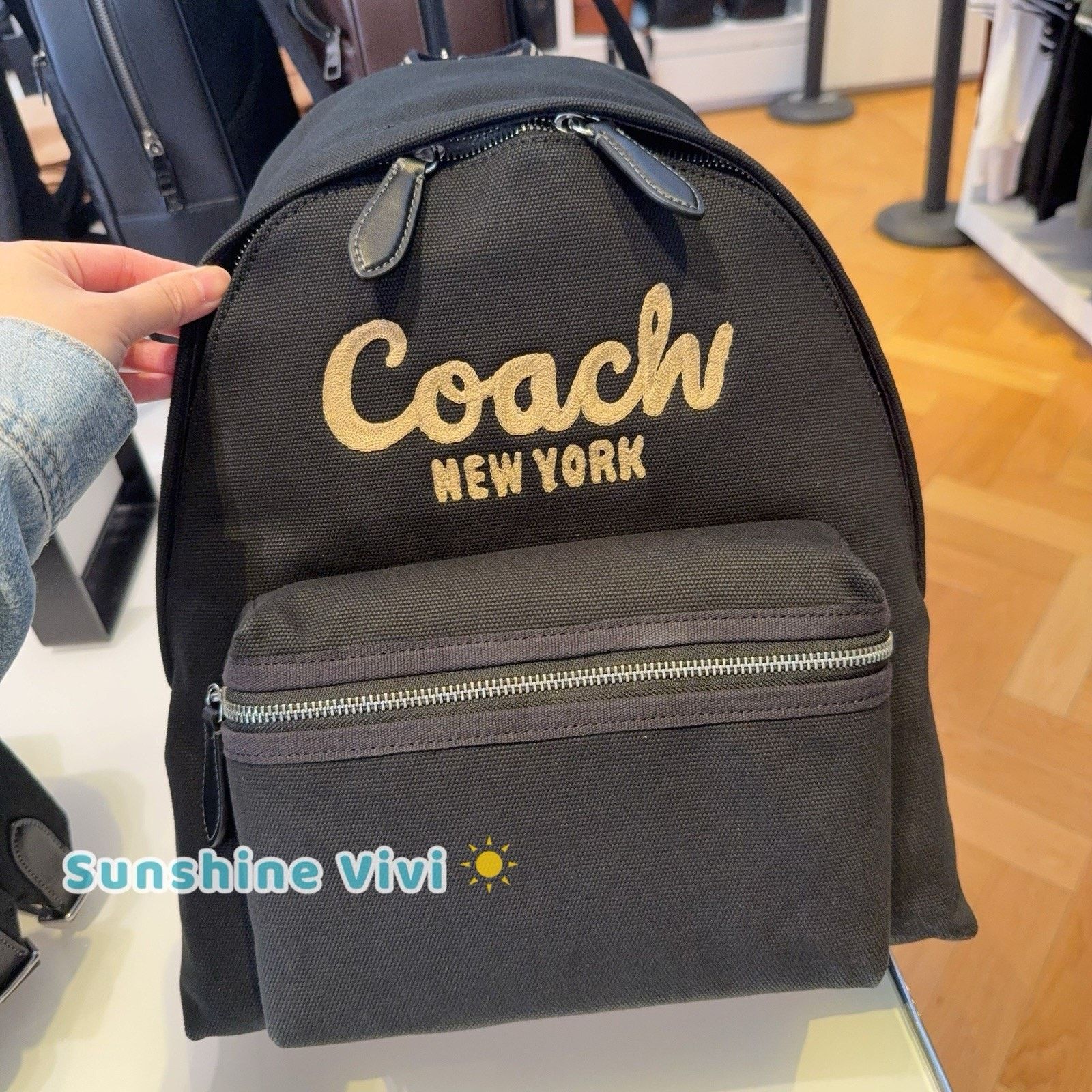 Coach NWT COACH Large Cargo Backpack Bag Black CAM76 Canvas Size ONE SIZE - 1 Thumbnail