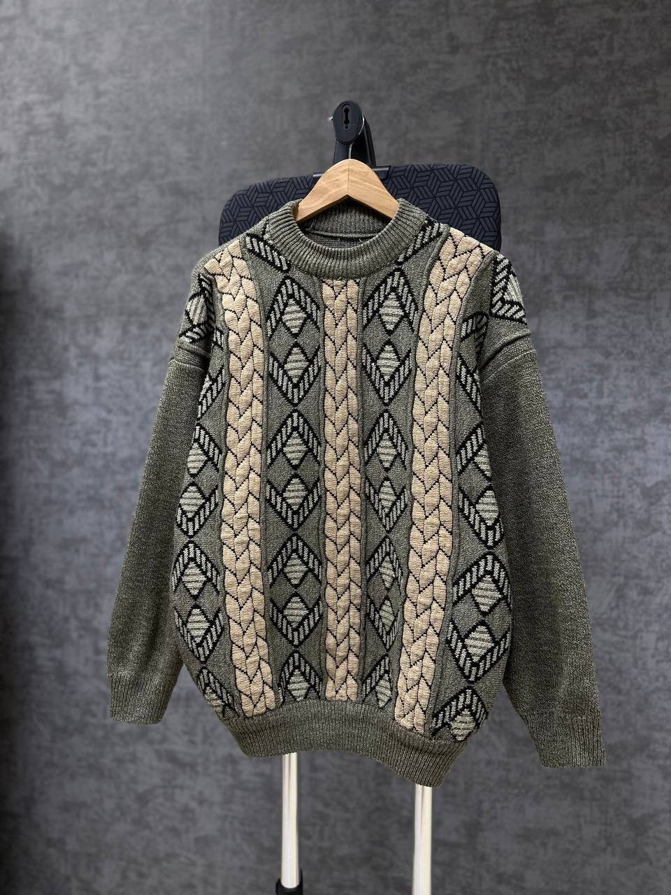 Coogi × Vintage Vintage Avant Garde Coogi Style Knit Sweater Green Size US M / EU 48-50 / 2 - 7 Thumbnail