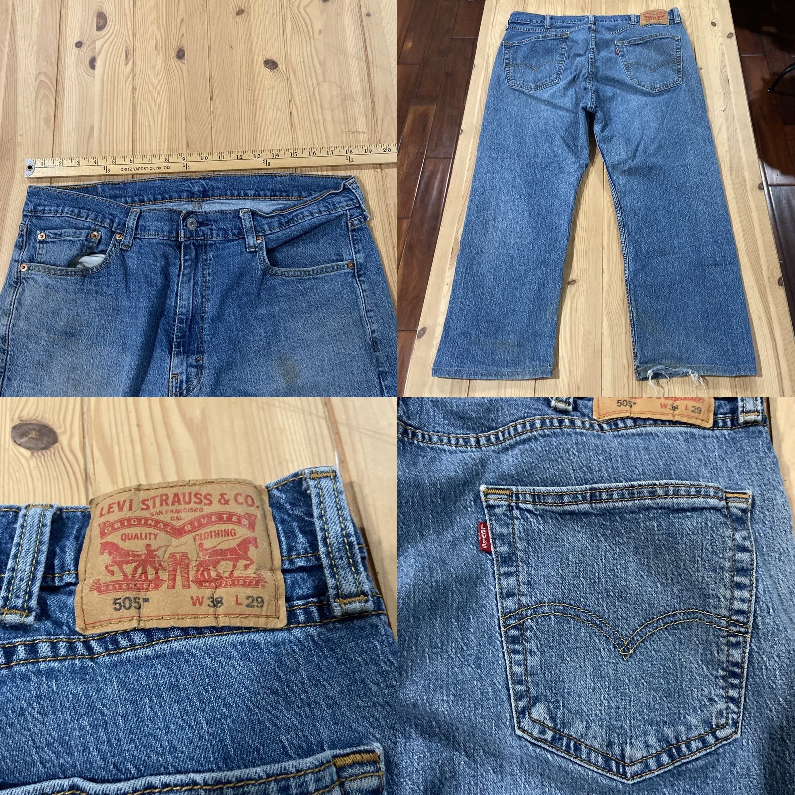 Levi's Levi's 505 Jeans MENS 38X29 Regular Straight Denim 100% Cotton Size US 38 / EU 54 - 9 Thumbnail