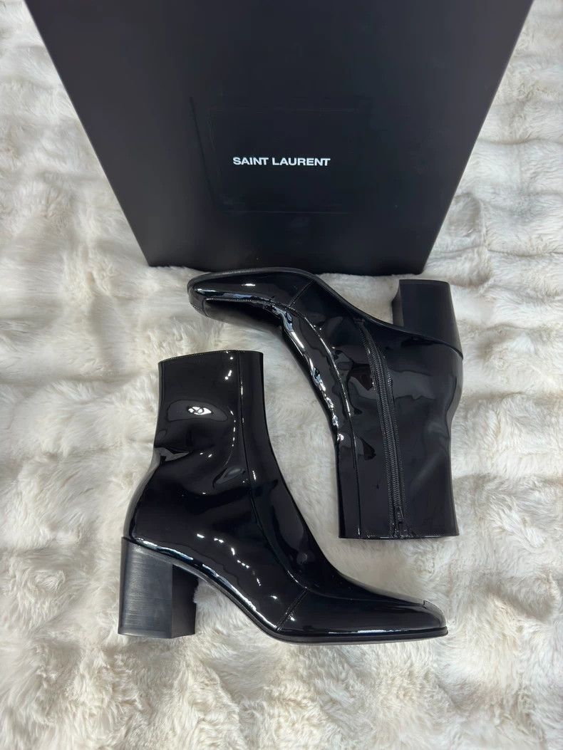 Saint Laurent Paris Saint Laurent Paris Patent leather boots Size US 10.5 / IT 40.5 - 7 Thumbnail