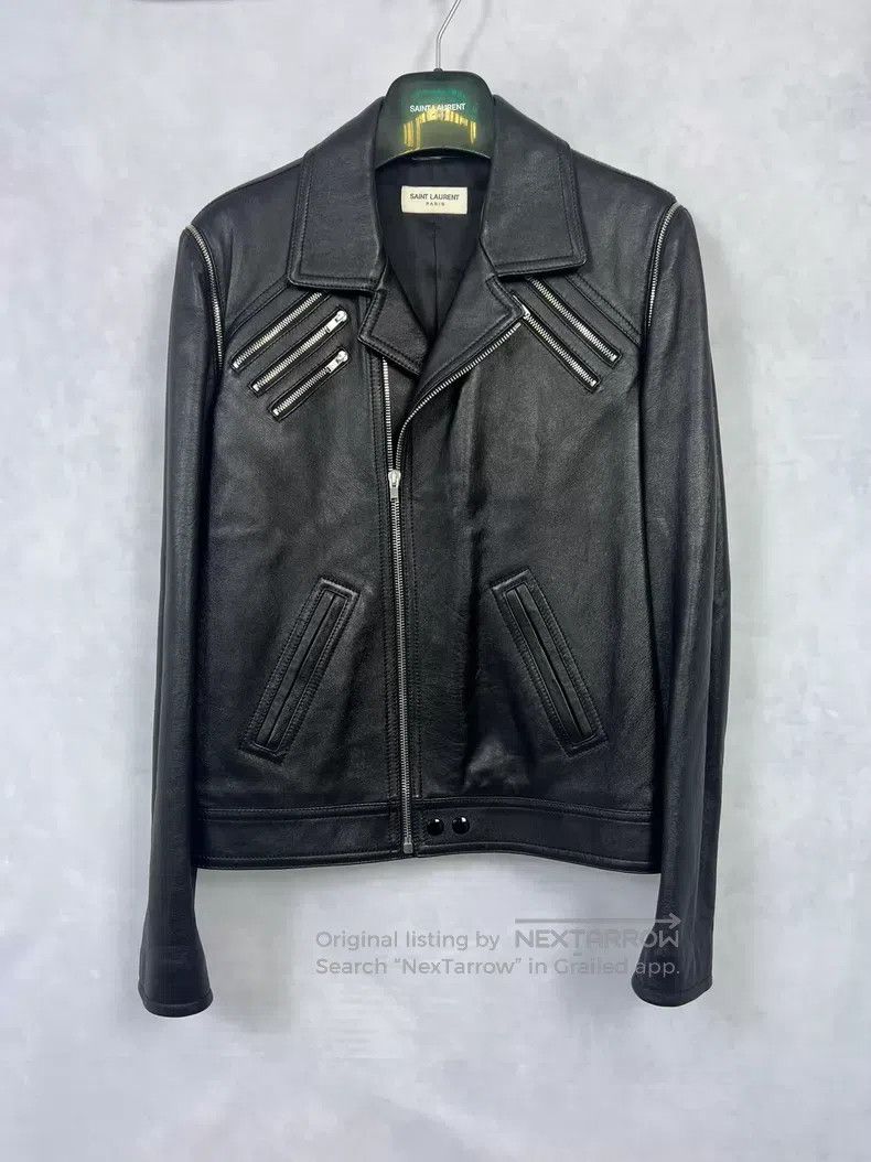 Saint Laurent Paris Saint Laurent Paris Five Zipper Biker Jacket i Size US M / EU 48-50 / 2 - 1 Thumbnail