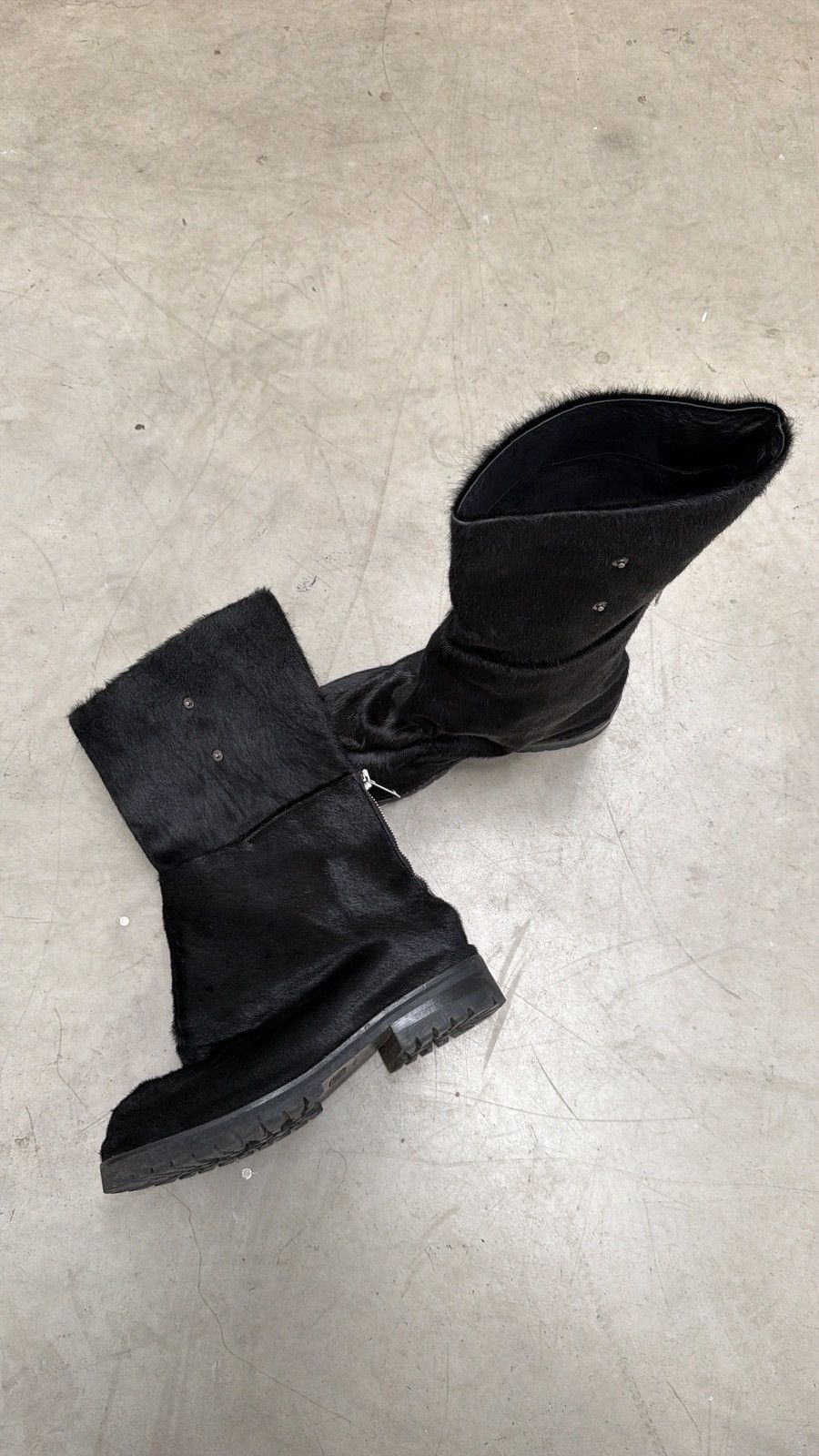 424 424 Dragonrider Pony Hair Black Boots (EU46) Size US 13 / EU 46 - 5 Thumbnail