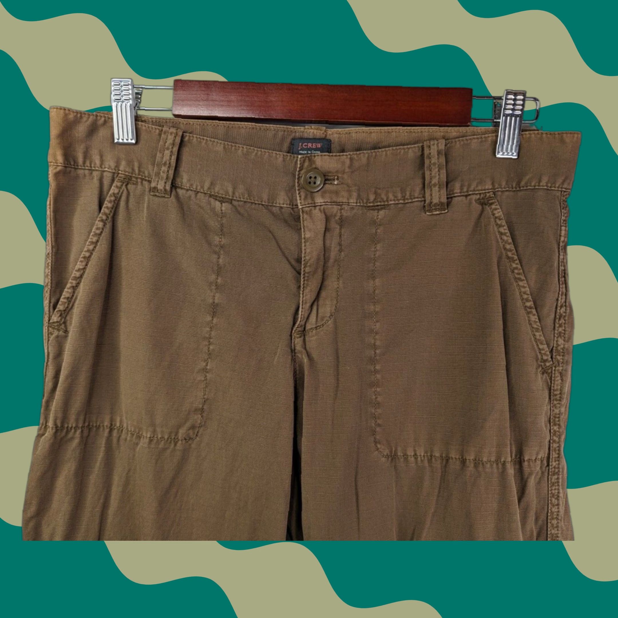 J.Crew VINTAGE J.CREW Women's Pants City Fit Capri Chino Ripstop Cargo Light Brown Size 4 Size 27" / US 4 / IT 40 - 1 Thumbnail