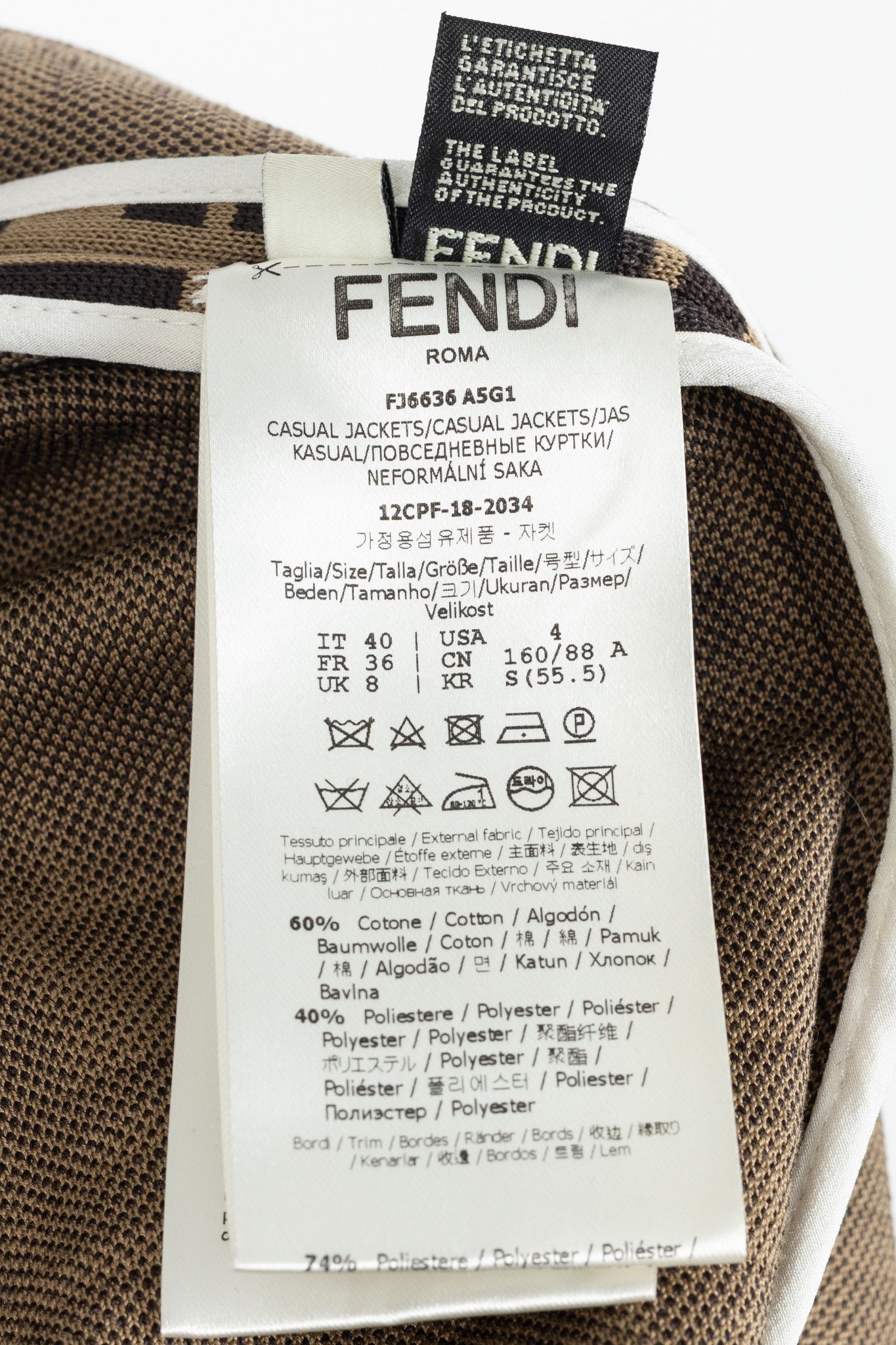 Fendi Fendi SS/19 FF-Motif Jersey Oversized Bomber Jacket Size S / US 4 / IT 40 - 12 Thumbnail