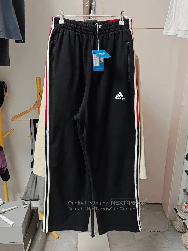 Balenciaga Black Red Baggy Track Pants-