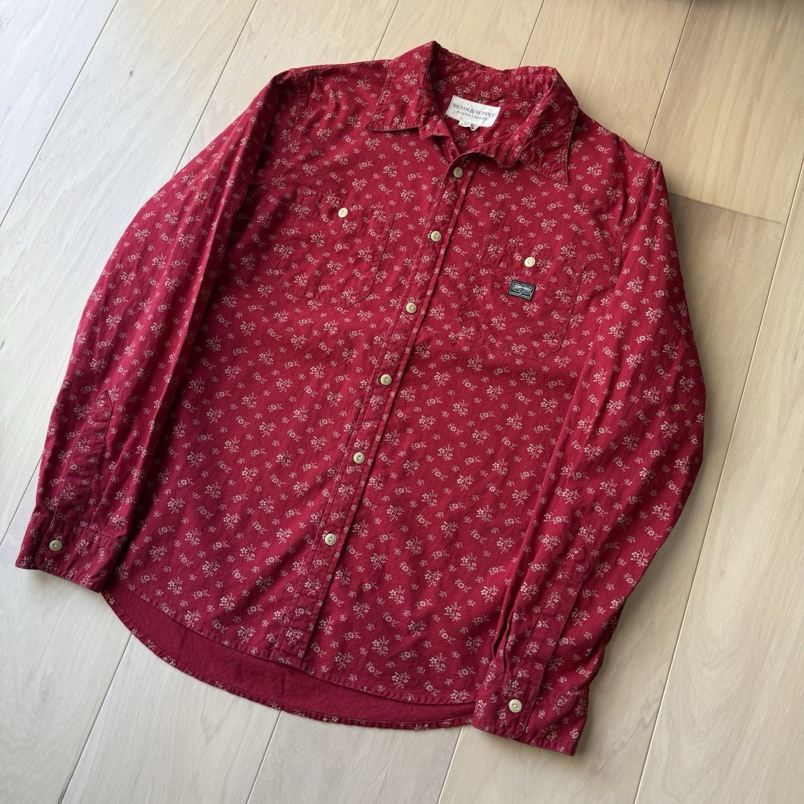Polo Ralph Lauren Vintage Denim Supply Ralph Lauren Shirt L Red Floral Size US L / EU 52-54 / 3 - 9 Thumbnail