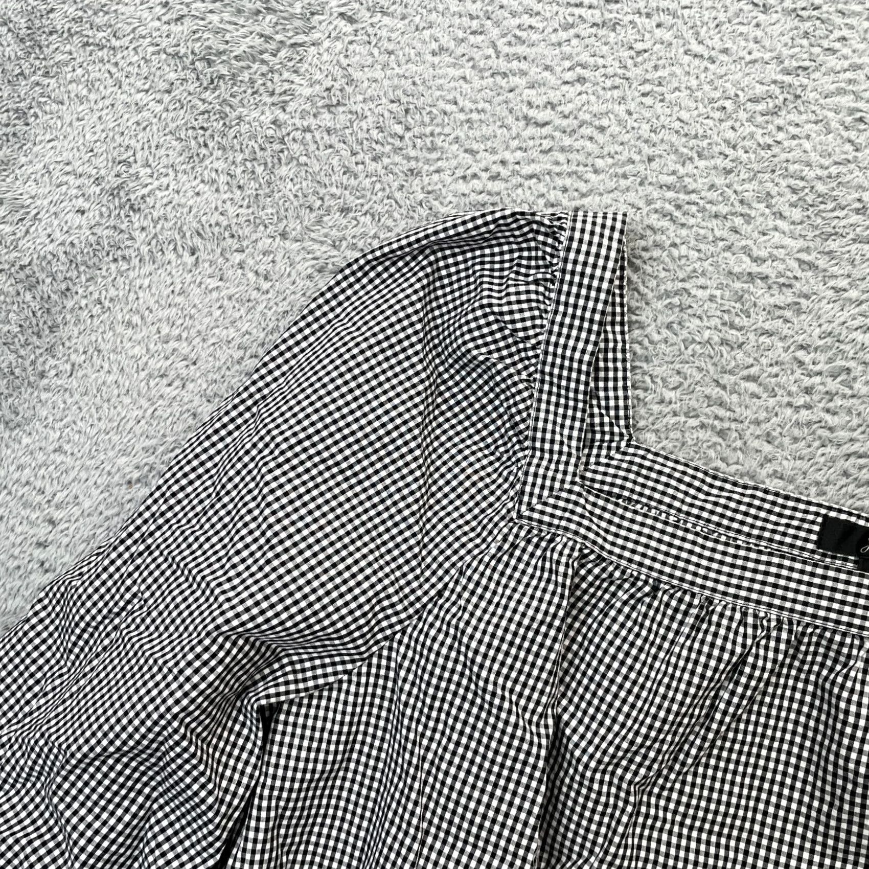 J.Crew J.Crew Top Womens Medium Black Penny Gingham Cotton Square Puffy Sleeve Size M / US 6-8 / IT 42-44 - 6 Thumbnail