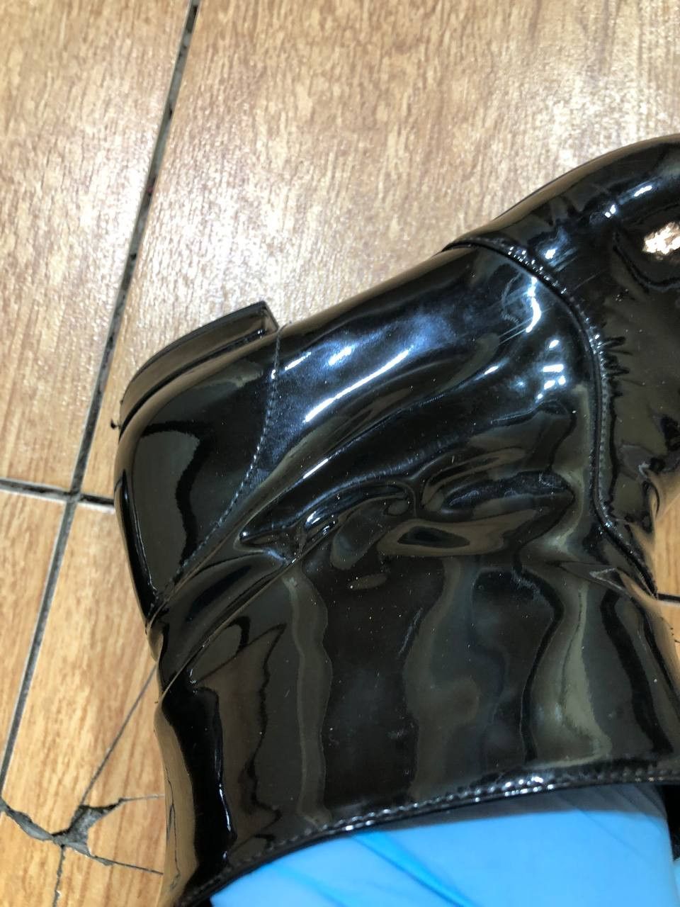Prada Prada Black Patent Leather Lined Chunky Heel Boot Size US 8 / IT 38 - 13 Thumbnail