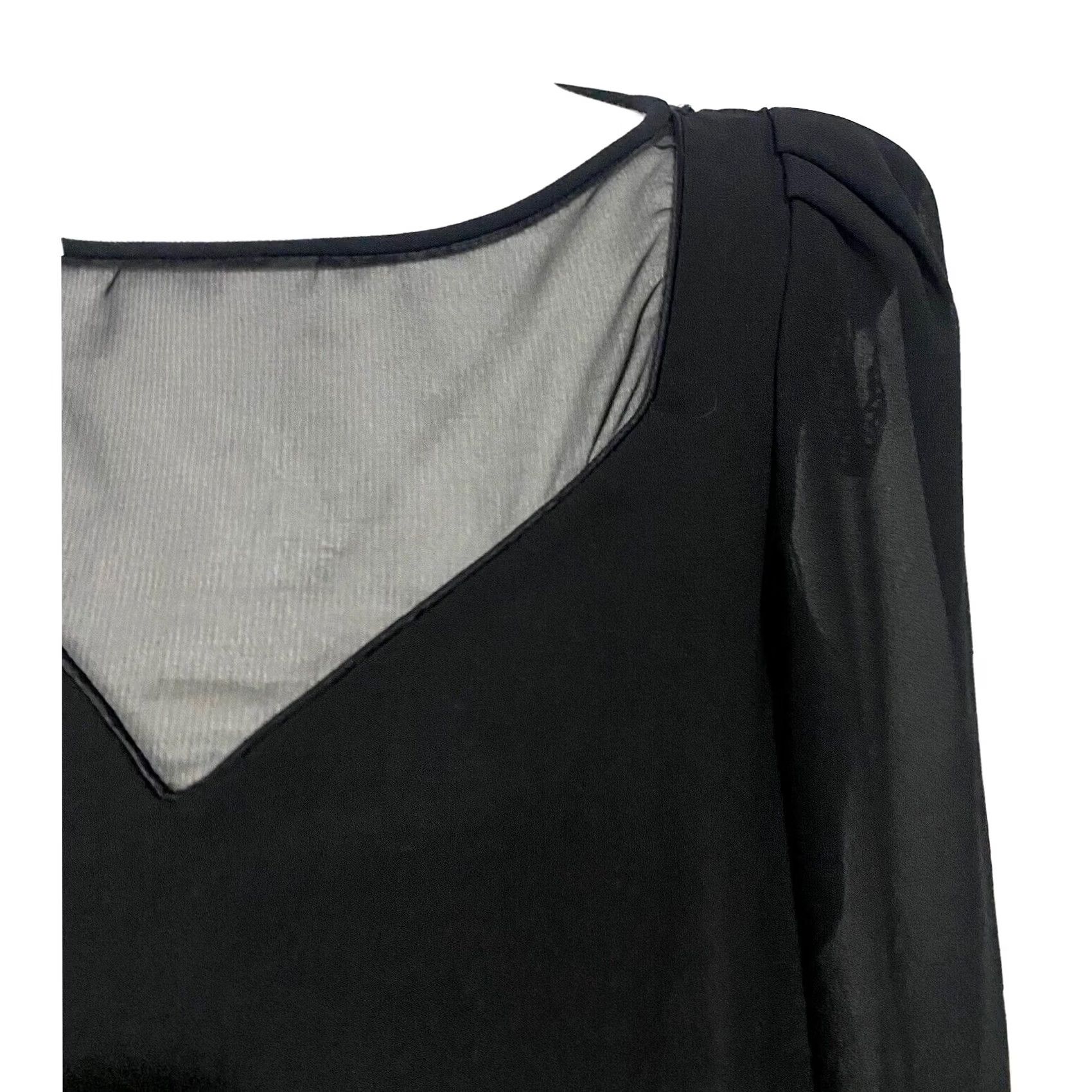 Diane von Furstenberg Diane von Furstenberg Black Dress Vintage 80s 90s Drop Waist Shift Long Sleeve 6 Dress Womens Size M / US 6-8 / IT 42-44 - 3 Thumbnail