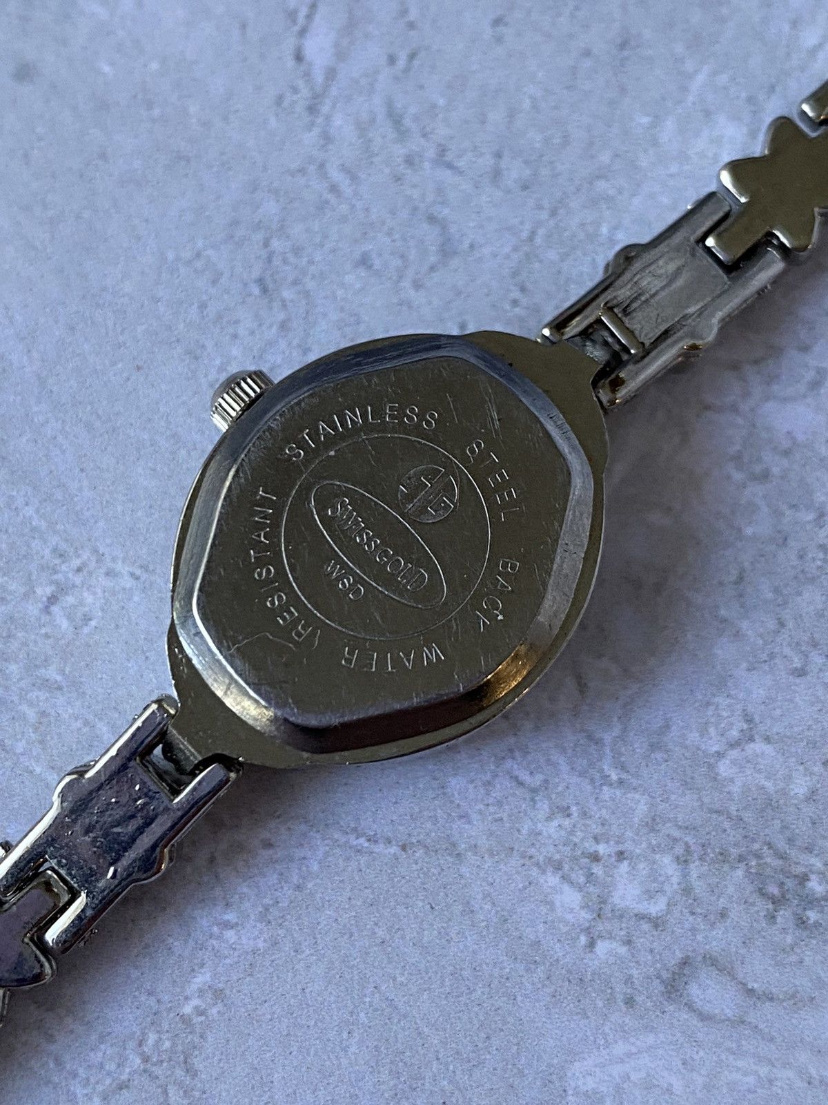 Jewelry × Vintage Swiss Gold Watch with Purple Dial & Crystals Size ONE SIZE - 5 Thumbnail