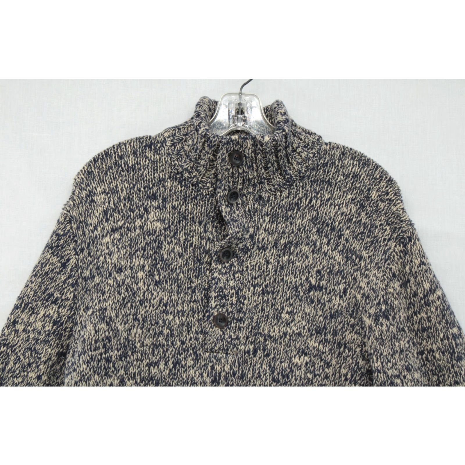 Polo Ralph Lauren VINTAGE Polo Ralph Lauren Cowl Neck Sweater Men’s Medium Blue Knit Pullover 90s Preppy Wool/Cotton Seasonal Fall Winter Mens Size US M / EU 48-50 / 2 - 2 Thumbnail